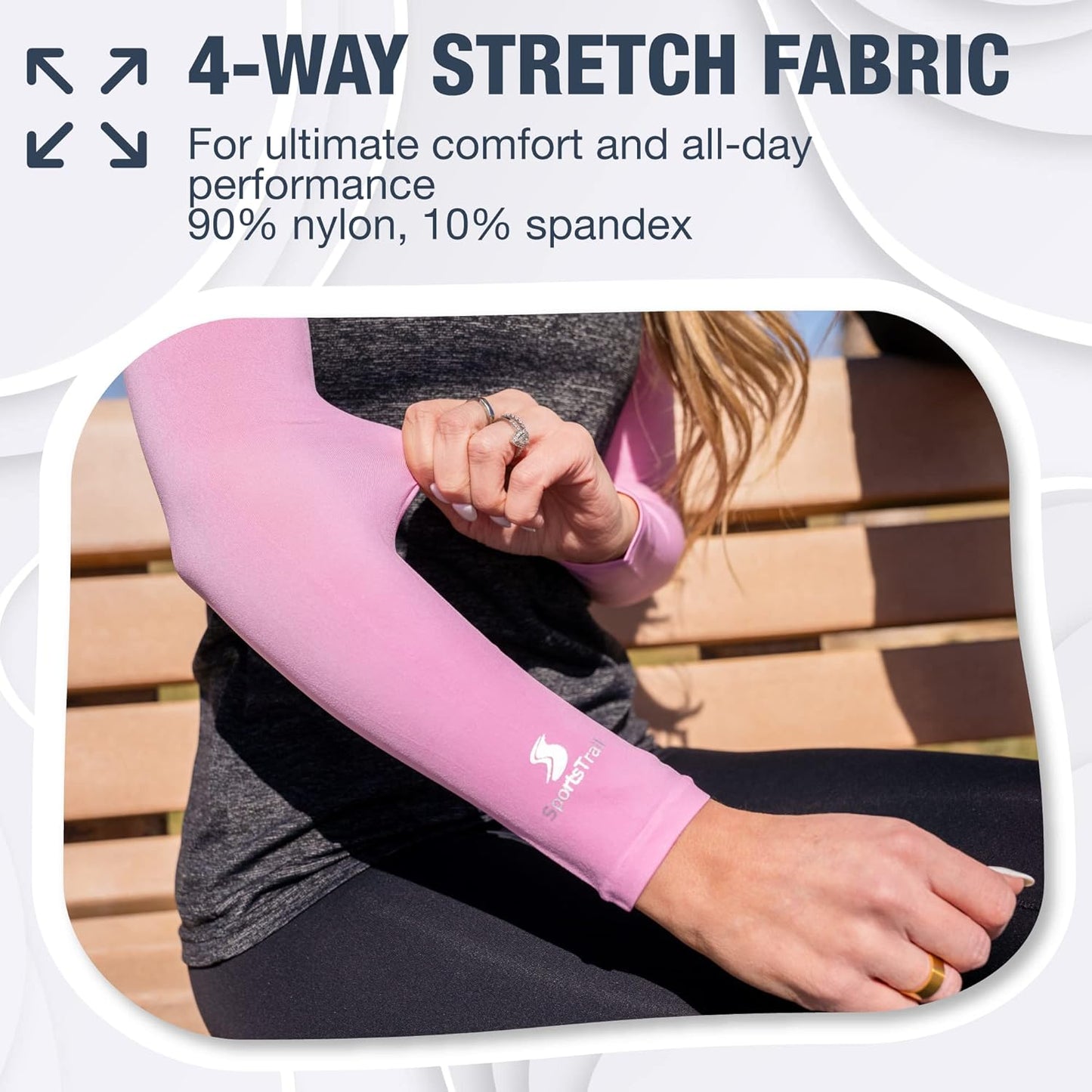 SportsTrail Cooling Arm Sleeves for Men & Women – Breathable, UV Sun Protection, Sports Arm Sleeves for Women, Men & Youth