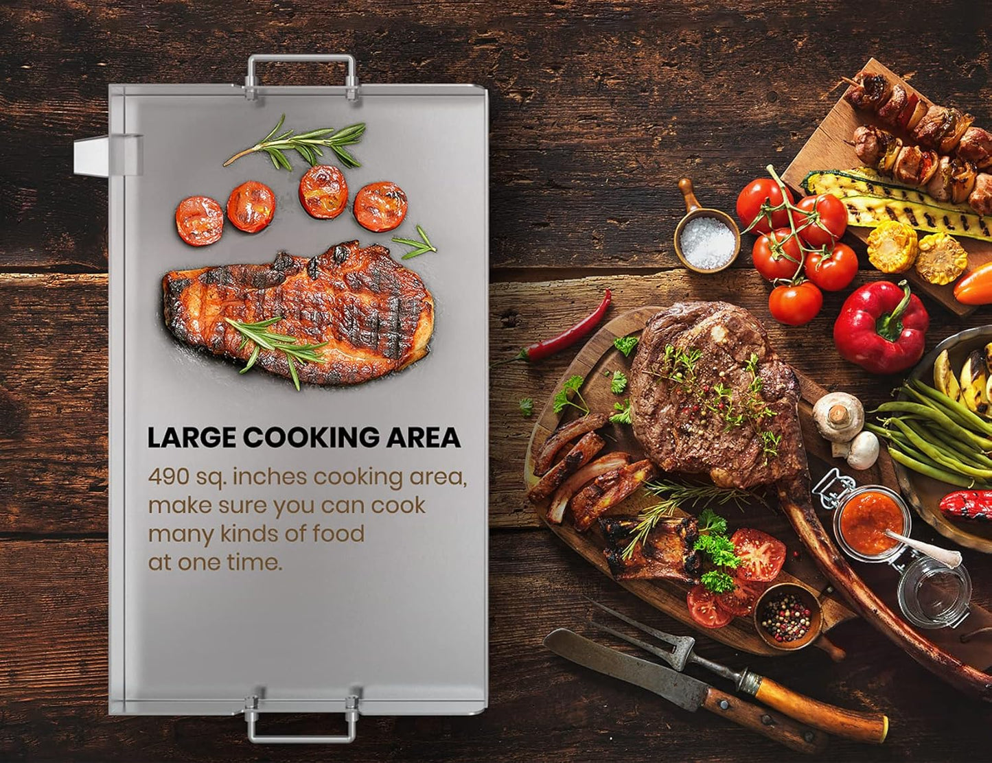 Stanbroil 28 inch Stainless Steel Flat Top Gas Grill Griddle Replacement for Blackstone 2-Burner Propane Fueled Grill Improved New Rear Grease Management System (Improved Version)