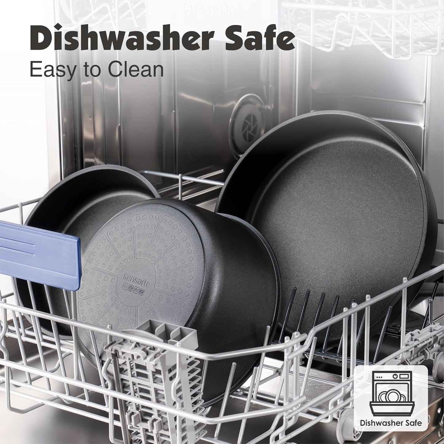 SENSARTE 24 Piece Pots and Pans Set, Nonstick Detachable Handle Cookware, Induction Kitchen Cookware Set with Removable Handle, Healthy Non Stick for RV, Dishwasher＆Oven Safe (Black)