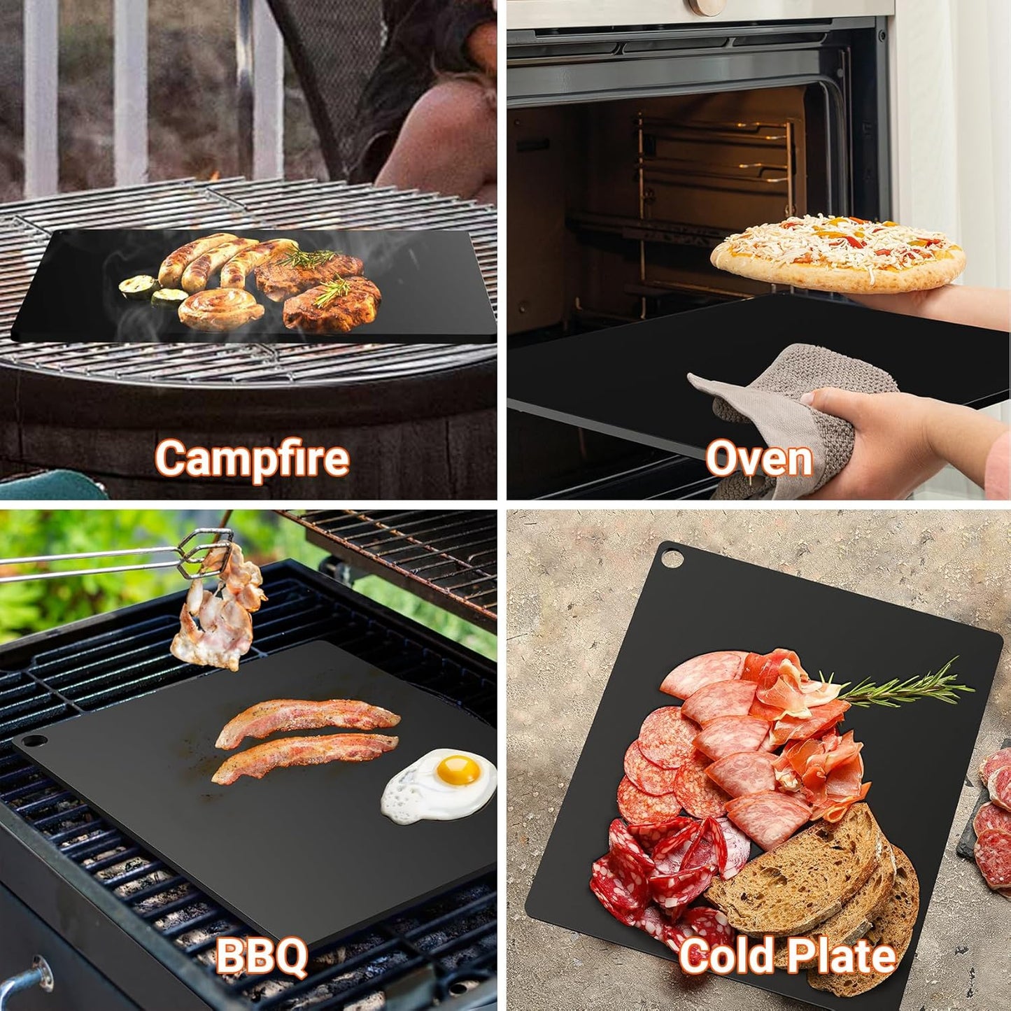 Onlyfire Pizza Steel Baking Stone for Oven BBQ and Grill - 16 x 14 inch Large Non-Stick Pizza Pan with High Performance Conductive Grilling Surface for Pizza Bread