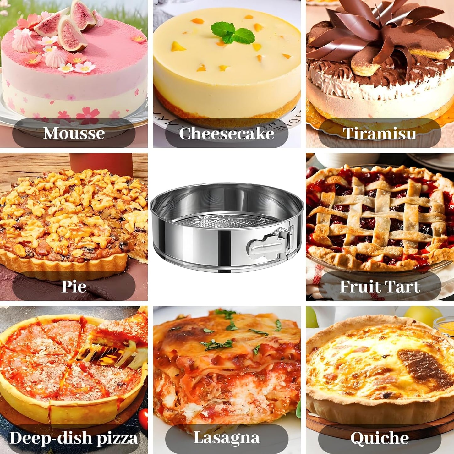 7 Inch Springform Pan 304 Stainless Steel Nonstick Leakproof Springform Cake Pan with Removable Bottom, Round Spring Form Cheesecake Pans