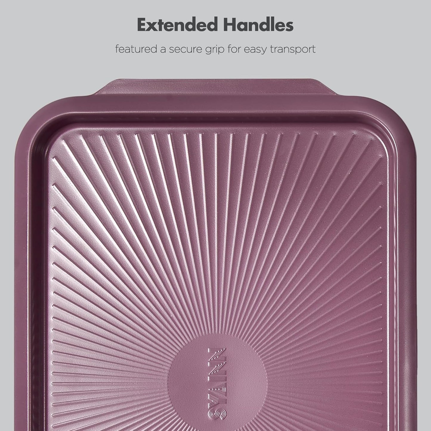 SYAINN Non-stick Ceramic Baking Sheet Set, 3 Pieces- Aluminum Steel Cookie Sheets for Baking-Includes Half/Quarter/Jelly Roll Pans-Warp Resistant, Toxic, PTFE & PFOA Free-Red