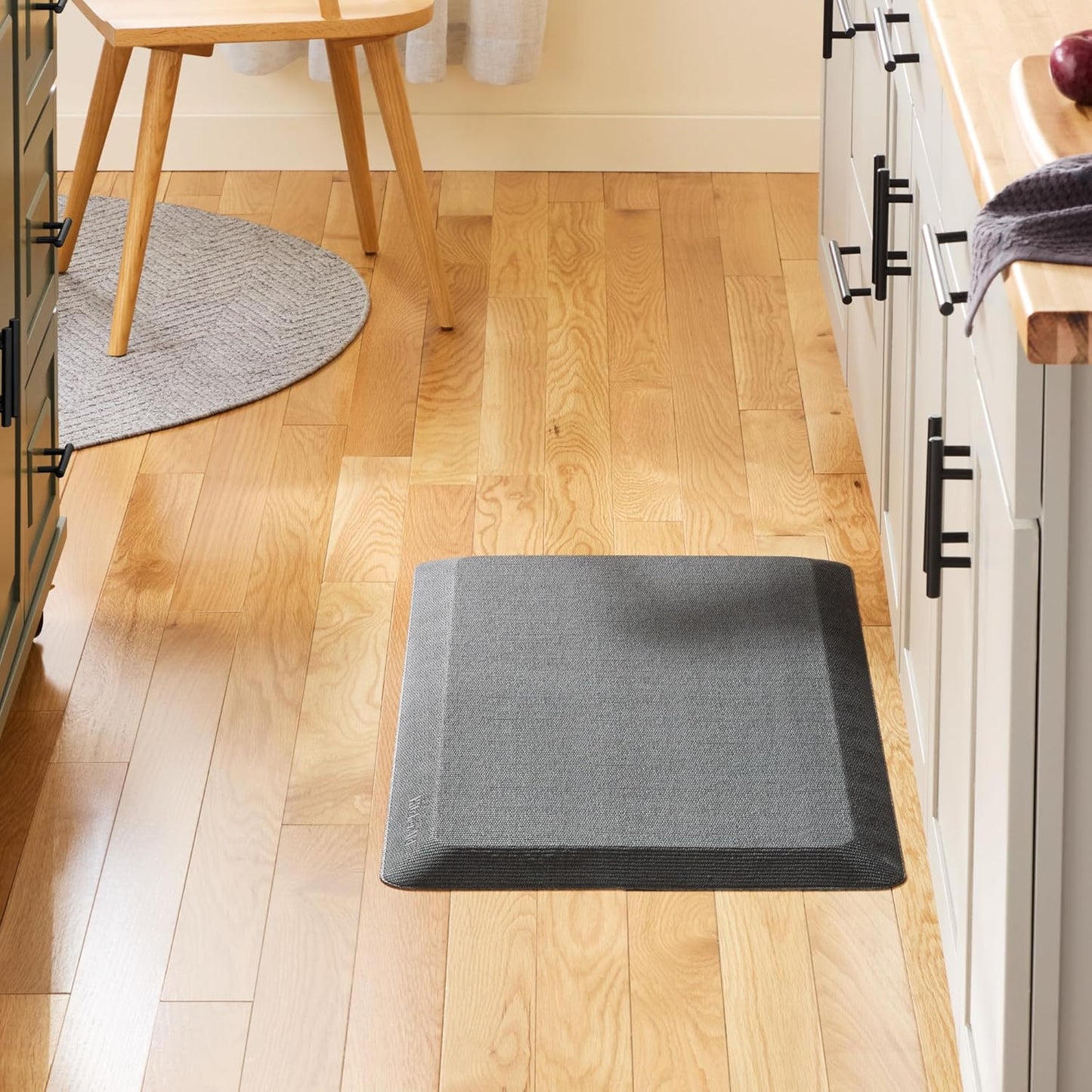 KitchenAid Gourmet Series Kitchen Comfort Gel Mat, Solid Basketweave, Charcoal Grey, 20"x39"