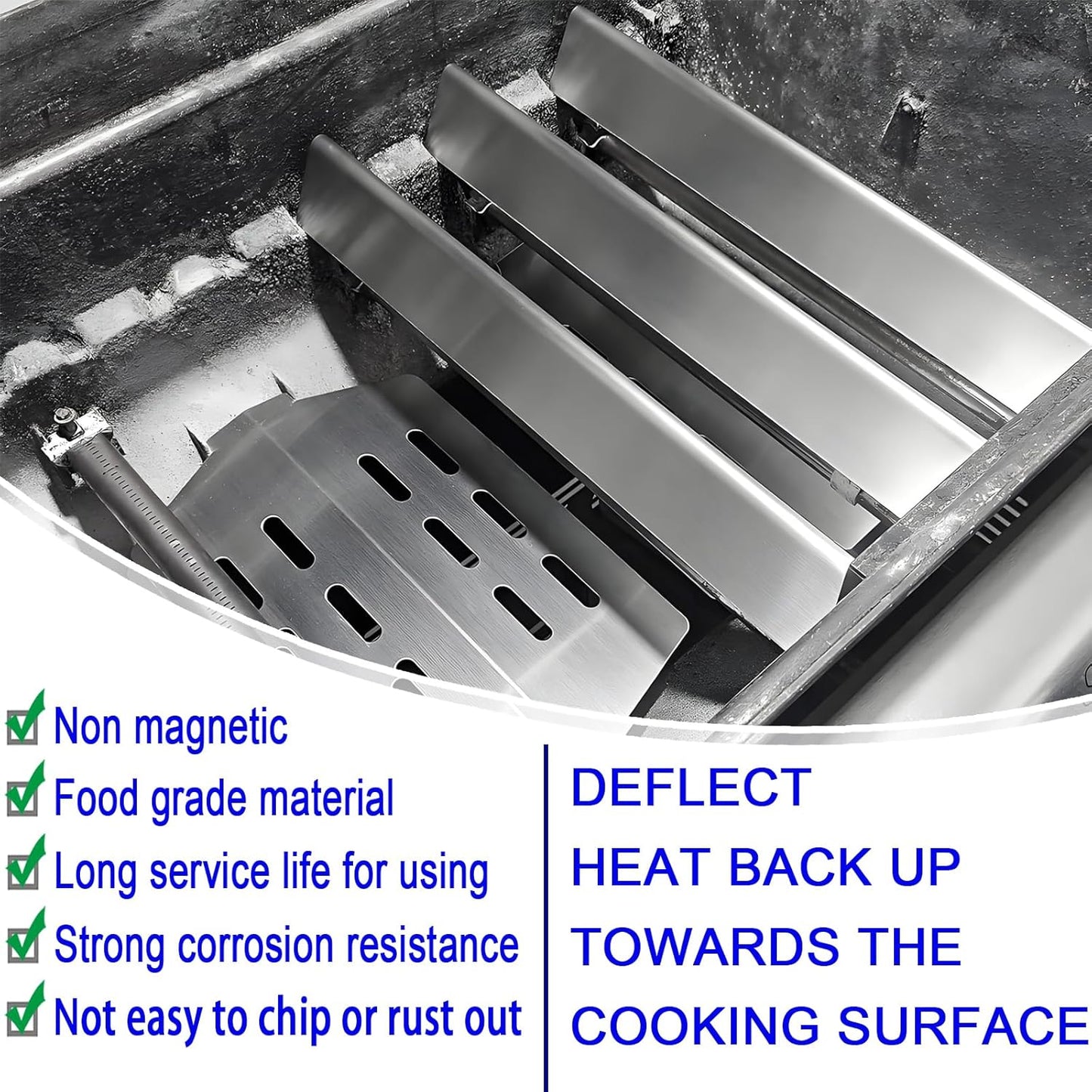 Genesis Grill Parts 17.5" Flavorizer Bars Heat Deflector for Weber Genesis 300 Series Weber E310 E320 E330 EP310 EP320 EP330 Front Control, Grill Replacement Parts for Weber 7620 7622 Accessories