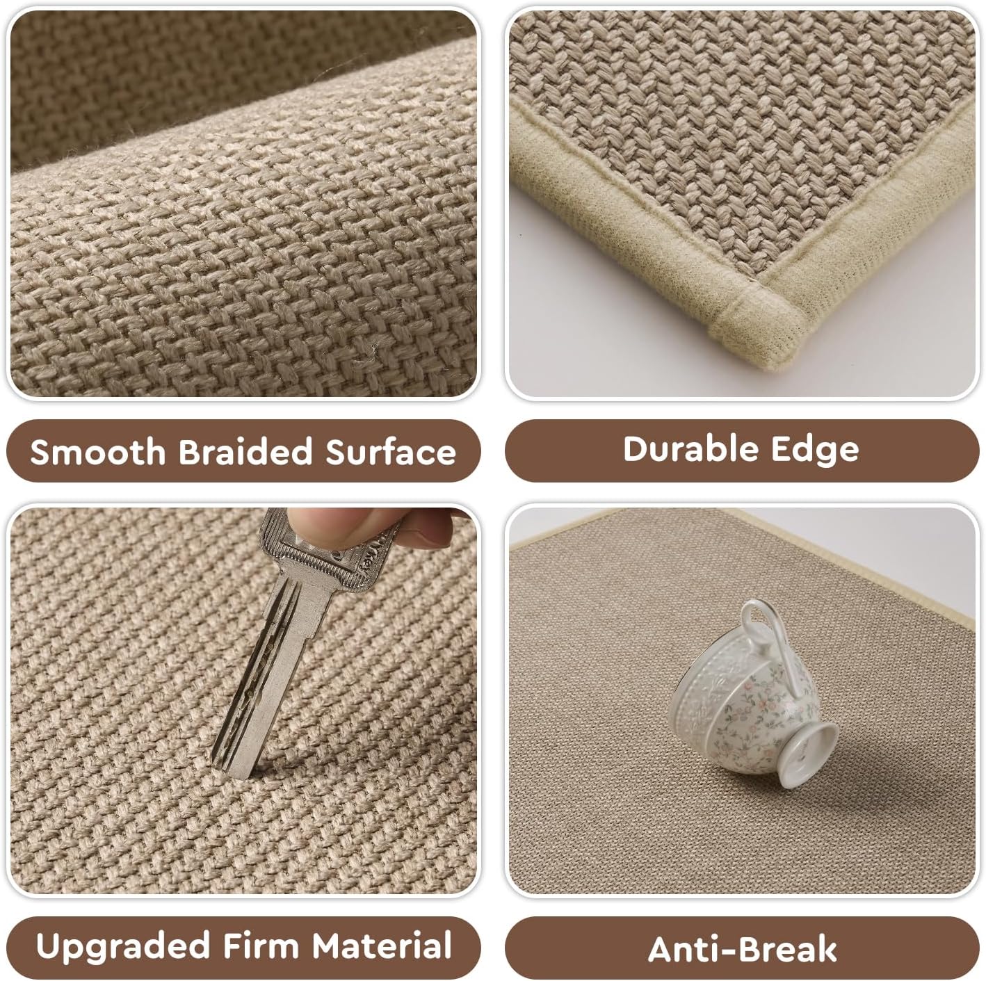 tchdio Kitchen Mats for Floor, Rubber Backed Kitchen Rugs Non Slip Washable, Superior Absorbent Kitchen Runner Rug Easy to Clean, Comfort Kitchen Floor Mat Front of Sink (Beige, 20" × 47")