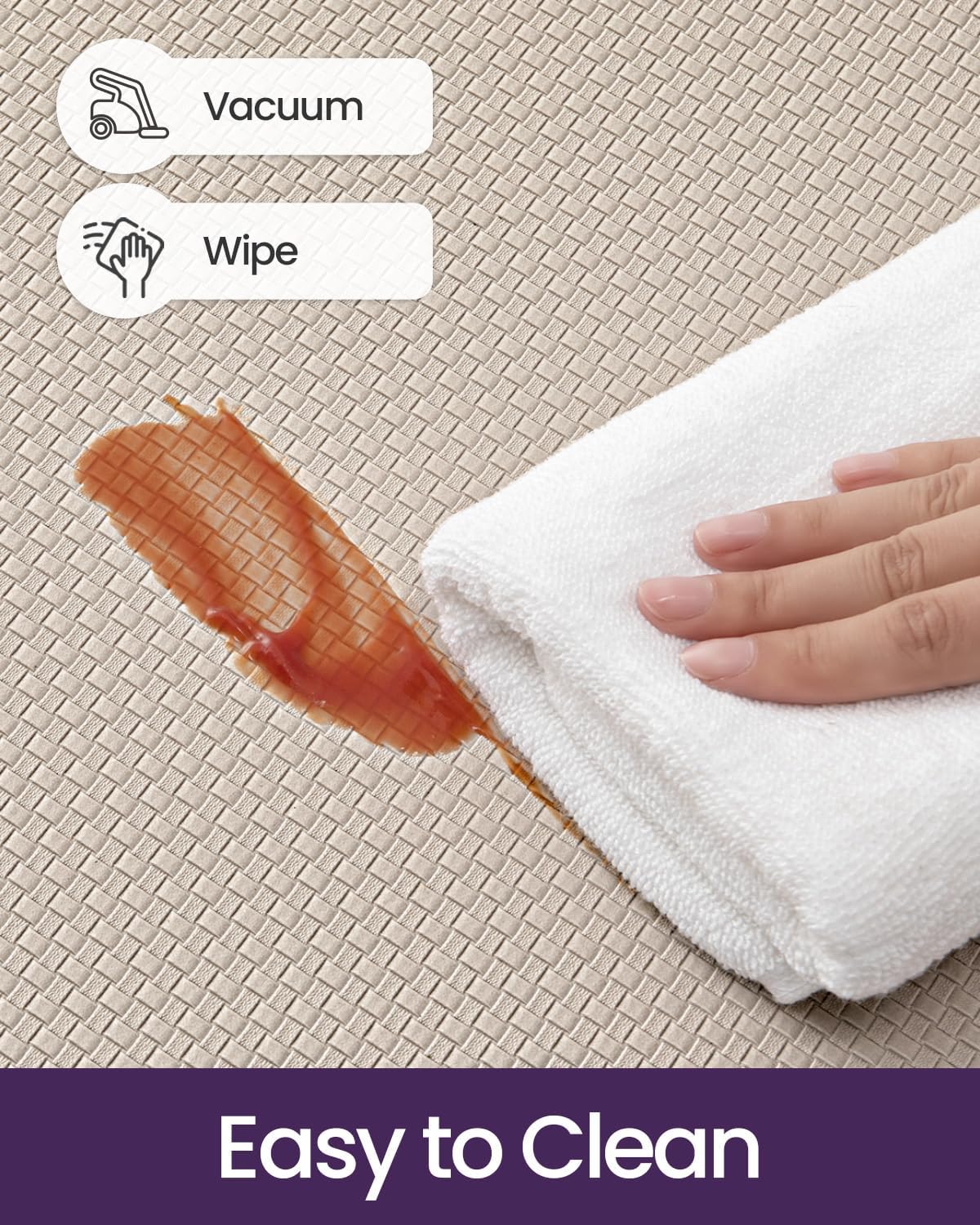 DEXI Kitchen Floor Mats Cushioned Anti Fatigue,17x29+17x59, Standing Runner Rug Waterproof, Comfort Memory Foam Padded for Front Sink Laundry Set of 2, Beige