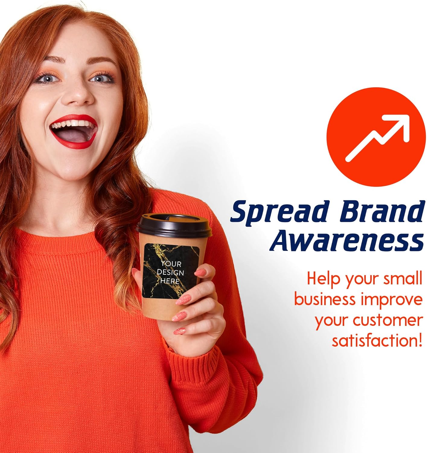 100 Custom Vinyl Stickers - Upload Your own Image, Text, Design, Logo - Personalized Logo Labels for Handmade, Packaging, Bottle, Jars, Candle, Brand Stickers (Black Gold Marble, 6x6 Square)