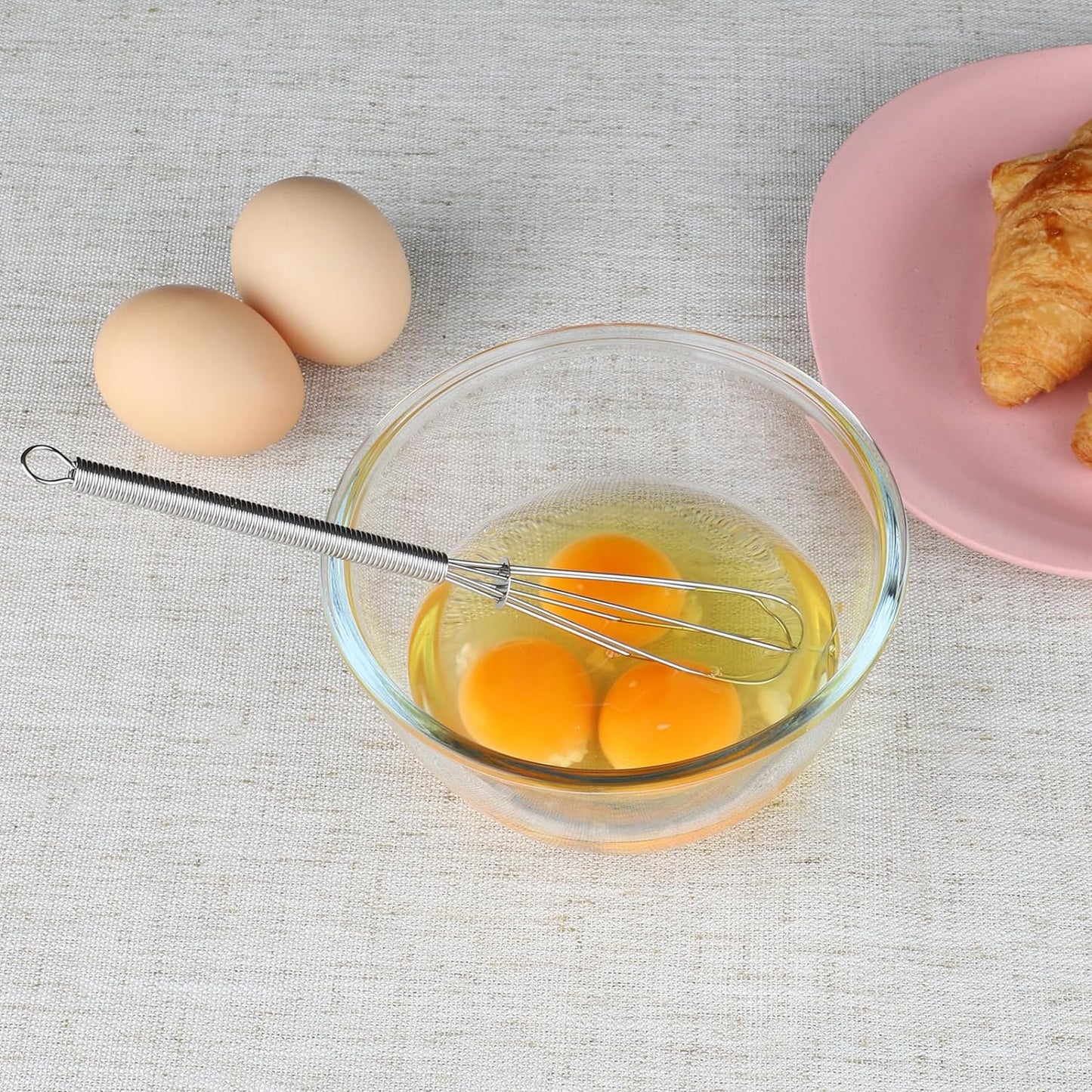 HOTEC 4 Pieces Stainless Steel Whisks Set Wire Whisk Balloon Whisk Egg Beater Kitchen Utensils for Stirring, Beating, Blending