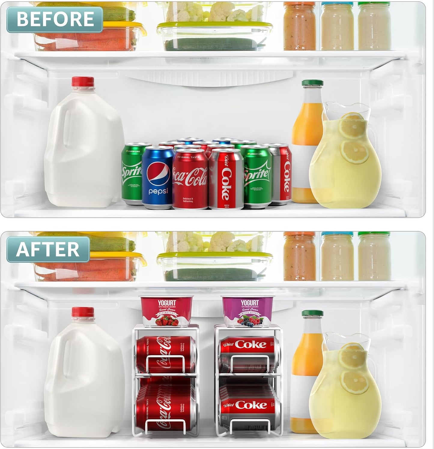 Sorbus Soda Can Rack Beverage Dispenser – Dispenses 12 Standard Size 12oz Soda Cans (White)