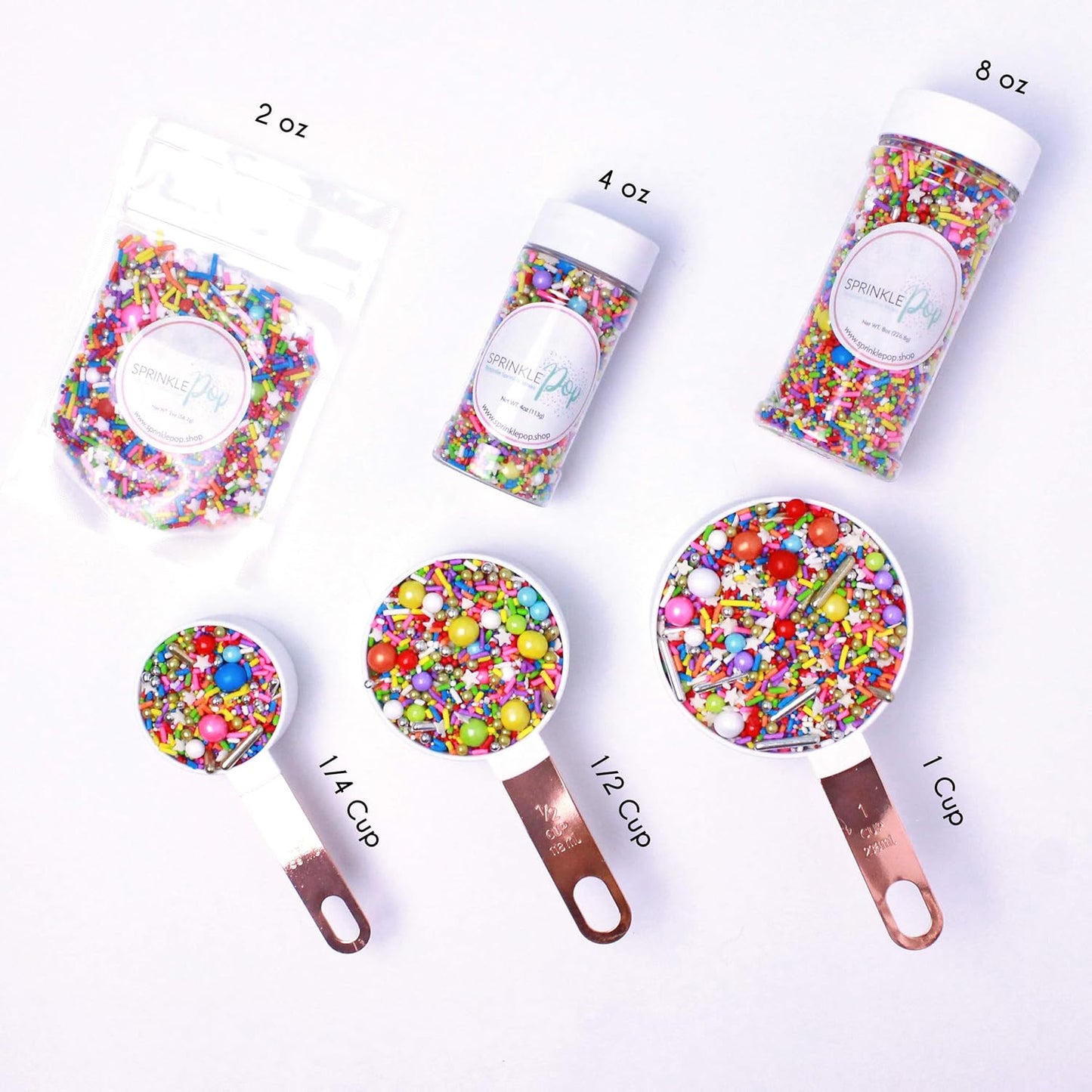 Sprinkle Pop Birthday Present Sprinkle Mix| Rainbow Confetti Sprinkles| Colorful Birthday Confetti Sprinkles Made in USA for Decorating Cake Cupcakes Cookies Donuts Cookies Milkshakes Ice Cream, 4oz