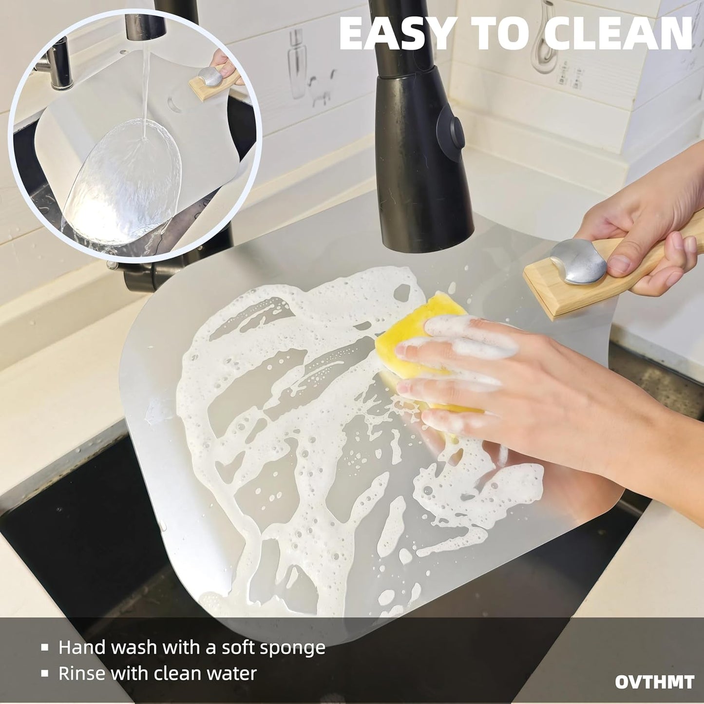 Metal Pizza Peel 2 PCS, Aluminum 12 x 14 inch Pizza Paddle with Foldable Wood Handle, Pizza Peel Set, Pizza Spatula With Rocker Cutter, Pizza Kit