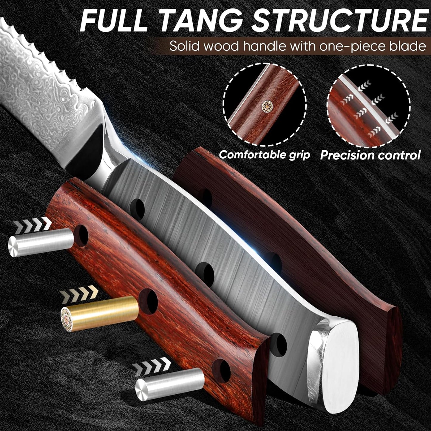 Purple Dragon Bread Knife for Homemade Bread, 8 Inch Serrated Knife for Slicing Sourdough Bread, Cake & Fruits - Gift Box