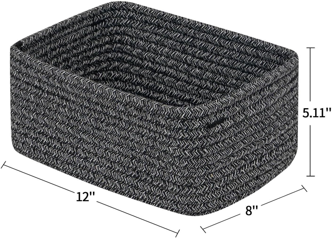 CubesLand Mixed Black Baskets Bins for Organizing,Small Woven Storage Baskets for Shelves,Cute Closet Cube Bins Set 2,Baby Nursery Cube Organizer Toys Basket Bin,Home Decor Organization Bins