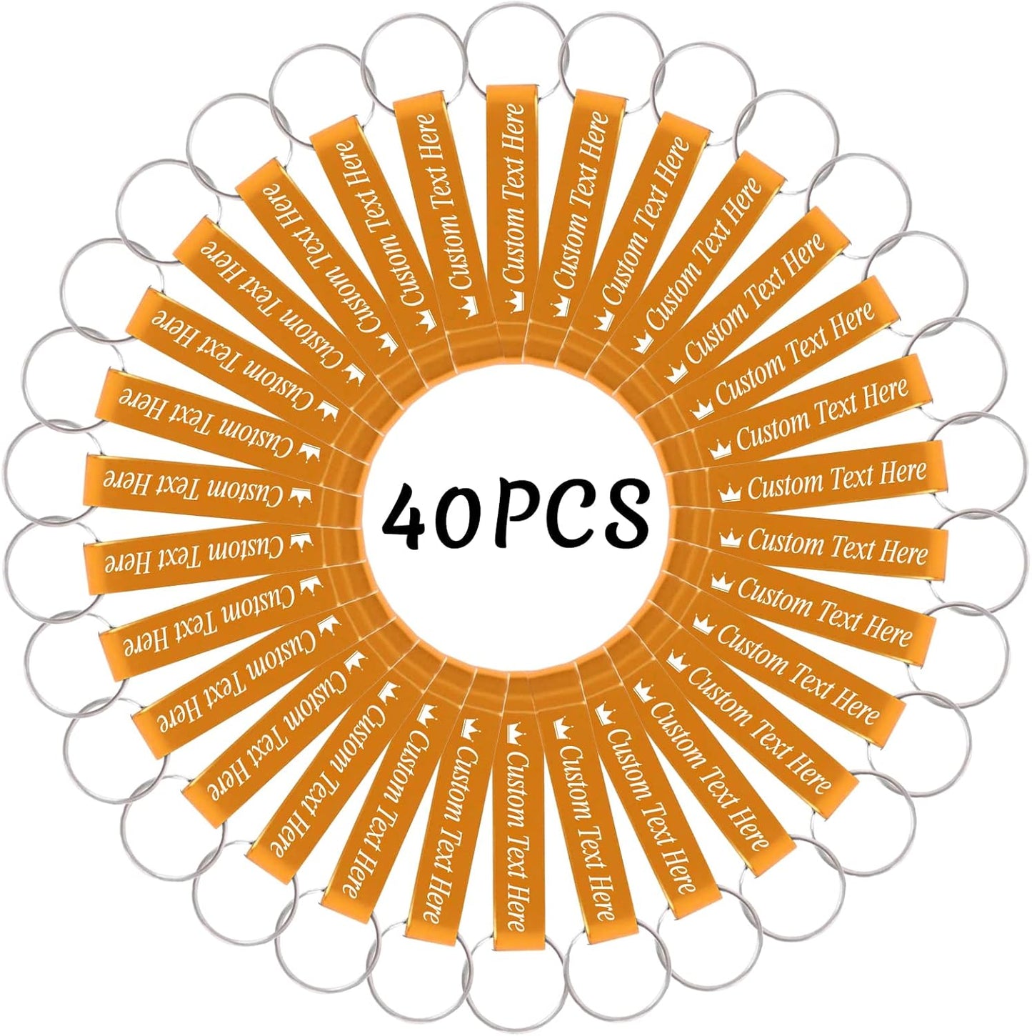 40PCS Personalized Bottle Opener Keychain Bulk Custom Beer Bottle Opener with Logo Text Engraved Wedding Bottle Opener Favors Customized Gifts for Guests Baby Shower Birthday Party-Gold