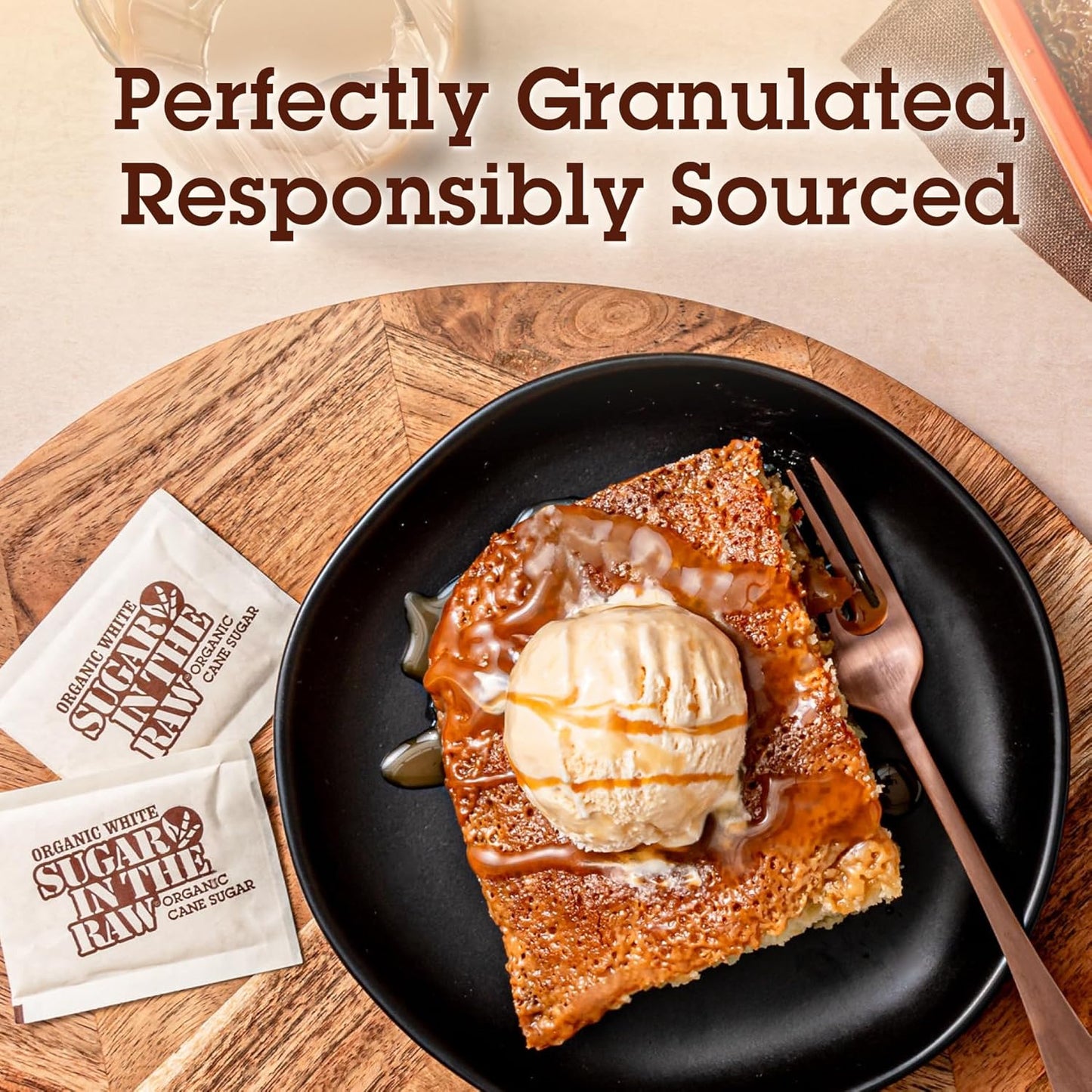 Sugar In The Raw Organic Granulated White Premium Cane Sugar, No Added Flavors or erythritol, Pure Natural Sweetener, Hot & Cold Drinks, Coffee, Tea Vegan, Gluten-Free, Non-GMO, Bulk Sugar, 250 ct packets (1-Pack)