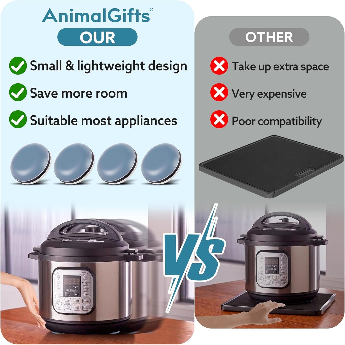 Appliance Sliders for Kitchen 24 PCS Self-adhesive Small Kitchen Finds Appliance Slider Hacks Easy to MovIing & Space Saving Must Have Home Gadgets Mixer Accessories for Countertop