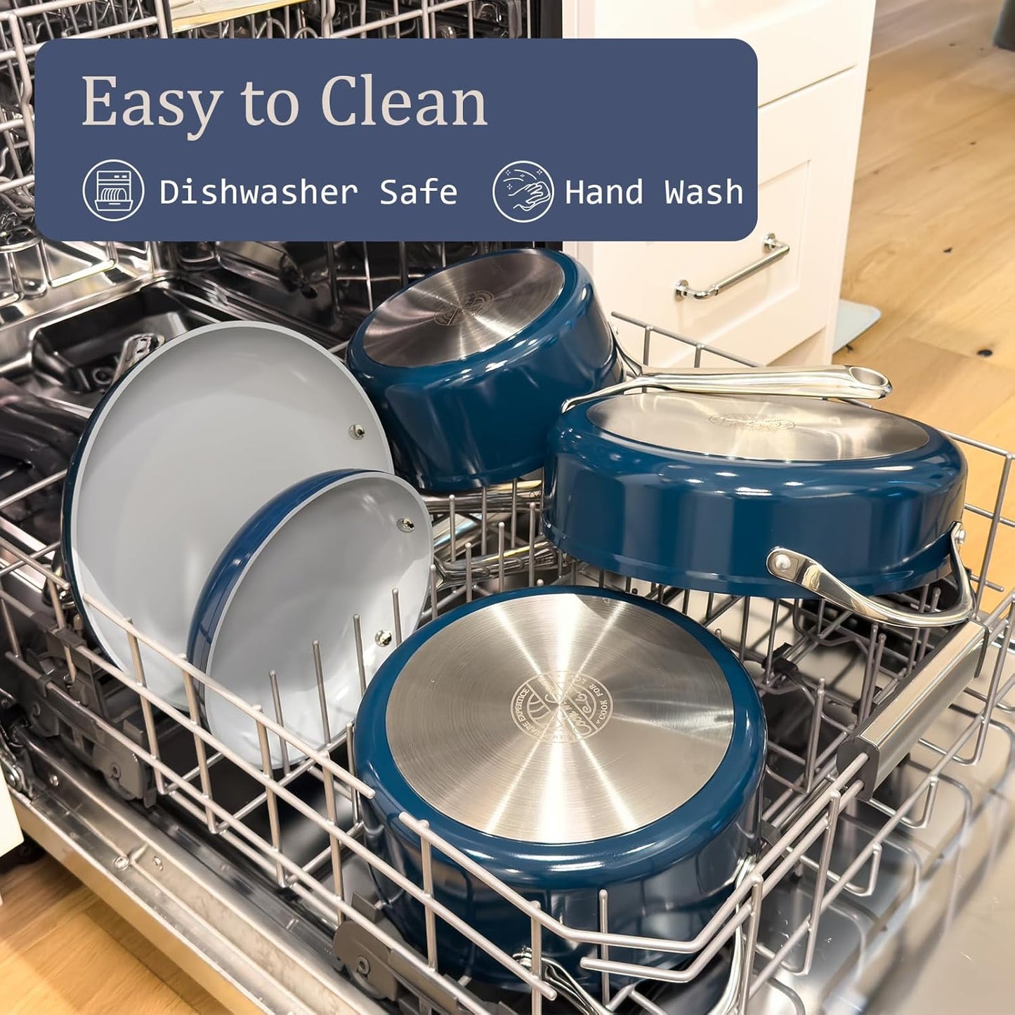 Nonstick Ceramic Frying Pan 8 Inch for Induction Cooktop - Non Toxic, PTFE/PFOA/PFAS Free, Oven & Dishwasher Safe up to 500°F - Non Stick Small Egg Skillet with Stay-Cool Handle - Cream