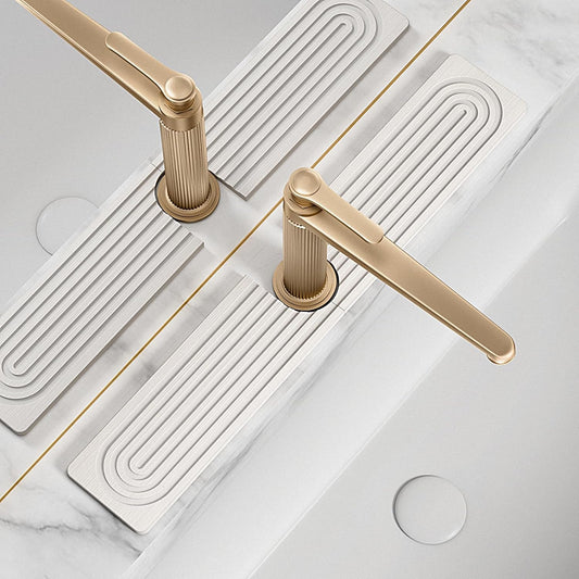 Faucet Mat for Kitchen Sink, Diatomite Stone Drying Sink Protectors, Bathroom Faucet Splash Guard, Quick Dry Water Absorbing, Non-Slip Stone Tray for Kitchen Counter, White, 23.6" x 3.9"