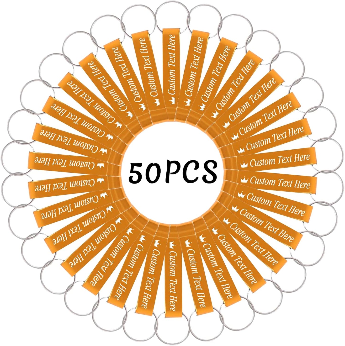 50PCS Personalized Bottle Opener Keychain Bulk Custom Beer Bottle Opener with Logo Text Engraved Wedding Bottle Opener Favors Customized Gifts for Guests Baby Shower Birthday Party-Gold