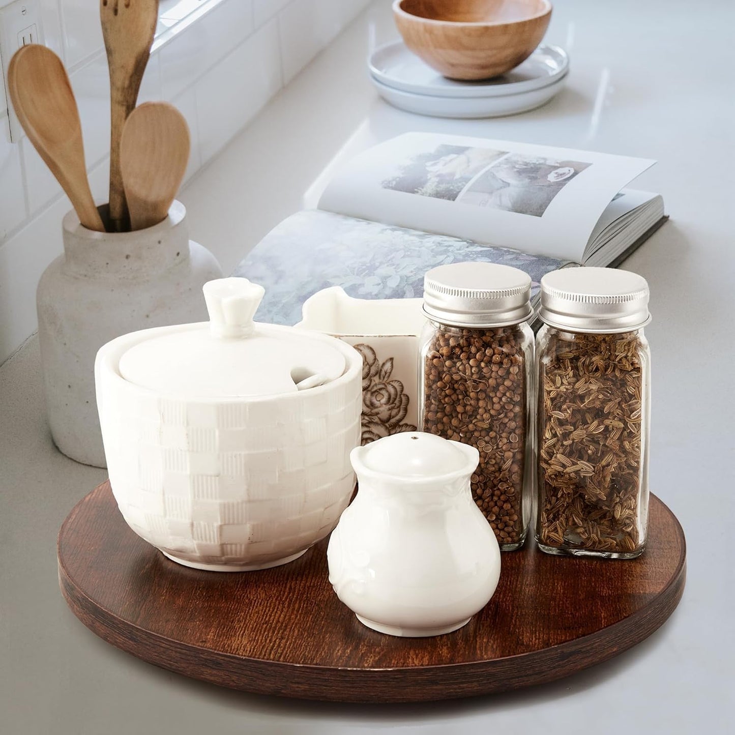 [ 2 Pack ] 12-inch Lazy Susan Organizers, ACIAZAAZ Lazy Susan Turntable for Cabinet, Kitchen Turntable Storage for Table, Countertop, Pantry