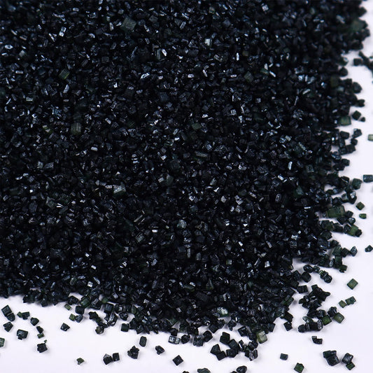 Sanding Sugar Black Edible Sugar Sprinkles Sanding Sugar for Cake Decorating, Sparkling Edible Crystal Candy for Wedding Party Baking Cupcake Cookie Ice Cream Decoration Supplies - 5.3 oz