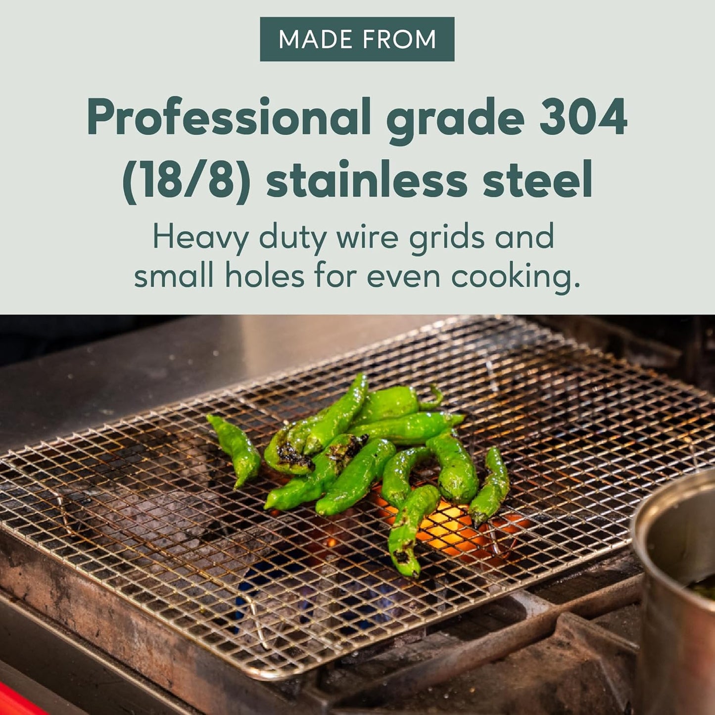 Ultra Cuisine Heavy Duty Cooling Rack for Cooking and Baking - Professional Grade Premium100% Stainless Steel Baking Rack & Wire Cooling Mesh for Roasting & Grilling - Dishwasher Safe - 11.5" x 16.5"