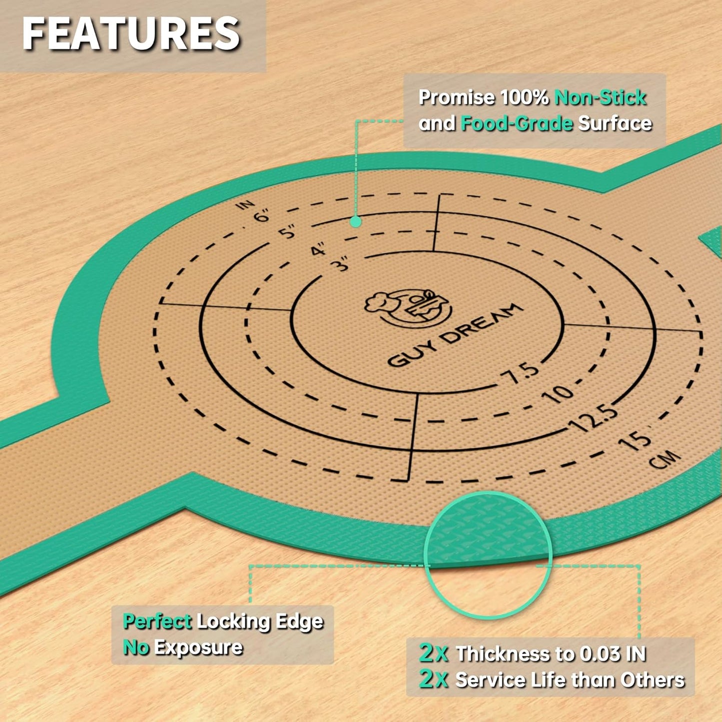 GUYDREMAT Silicone Bread Sling – Food Grade Silicone Baking Mat for Dutch Oven – Heat-resistant Dutch Oven Liner for Sourdough Baking – Easy Cleaning Bread Baking Mat, 2PCs Pack