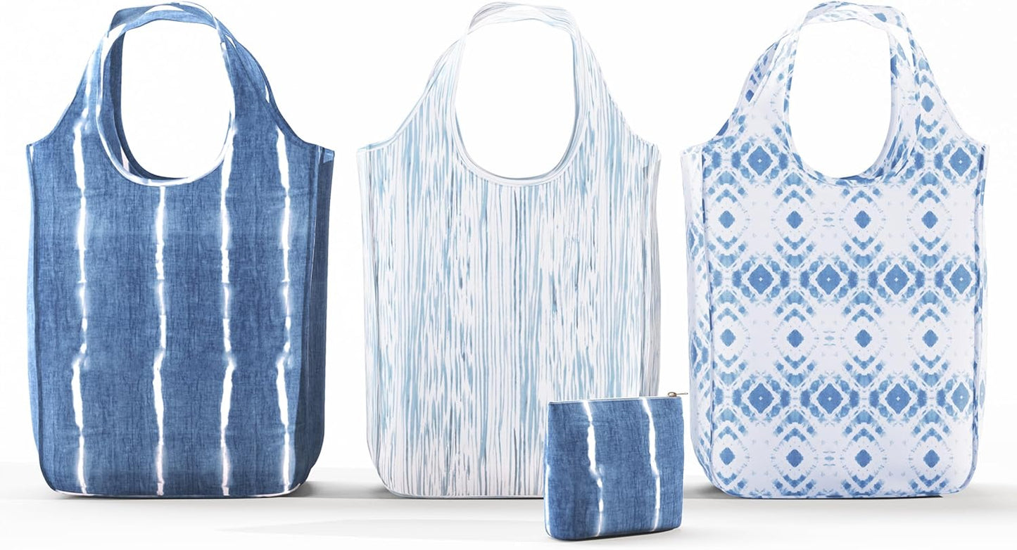 Reusable Grocery Bag - Stylish Shopping Bag for Groceries - Foldable Tote Bag - Medium Size