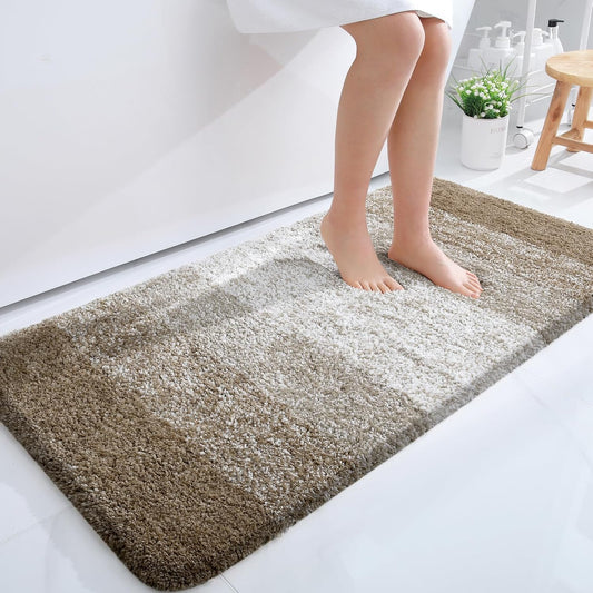 OLANLY Bathroom Runner Rugs 44x24, Extra Soft Absorbent Microfiber Bath Rugs, Rubber Backing, Quick Dry, Machine Washable Bath Mats for Bathroom Floor, Tub and Shower, Home Decor Accessories, Coffee