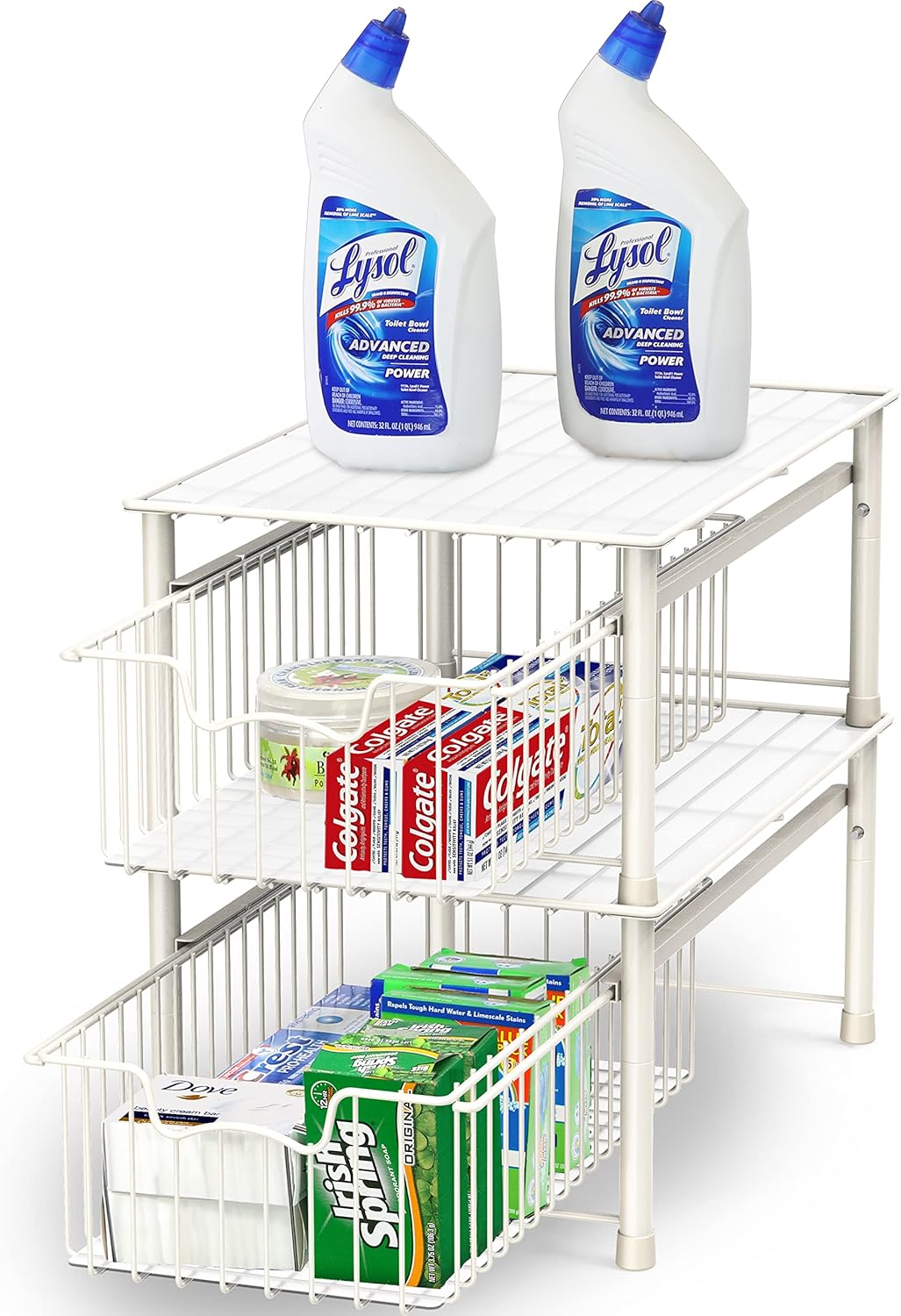 Simple Houseware Stackable Basket Drawer, White