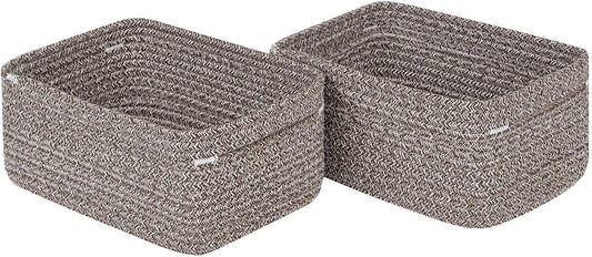 CubesLand Woven Basket for Organizing/Storage,Cube Shelf Closet Storage Baskets Bins,Long-lasting Toy Storage Basket,Stylish Room Decor Basket,Rope Basket,Mixed Dark Brown Basket for Shelves