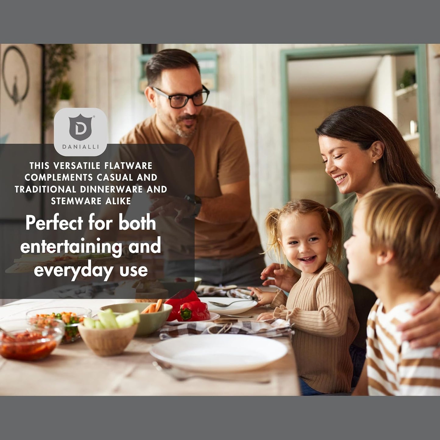 Silverware Set for 8 with Serving Utensils, 18/10 Stainless Steel Flatware, Mirror Finish, Dishwasher Safe, Heavy-Duty Cutlery, Built to Last (45-Piece Including a Serving Set, Fidenza)