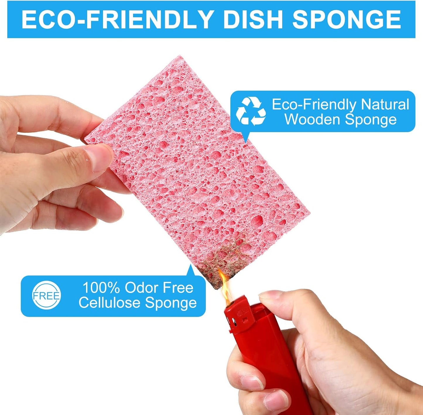 Zhengmy 48 Pieces Kitchen Sponge Bulk Natural Sponges for Dishes Compressed Wood Pulp Sponges Cleaning Sponge Without Scratching for Kitchen Bathroom, 3.9 x 2.4 x 0.12 Inch (Multicolor)