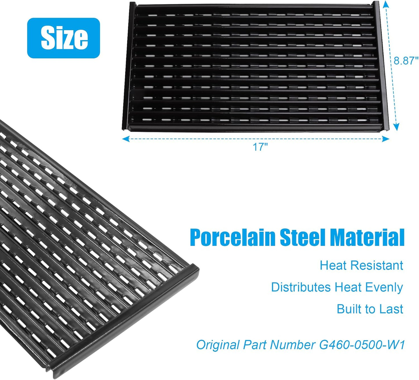 Grill Replacement Parts for Charbroil Performance TRU-Infrared 300 2 Burner 463633316 463672016 Gas Grill,17" Emitter Plates,Heat Tent Plates and Grill Burners for Charbroil G466-2500-W1