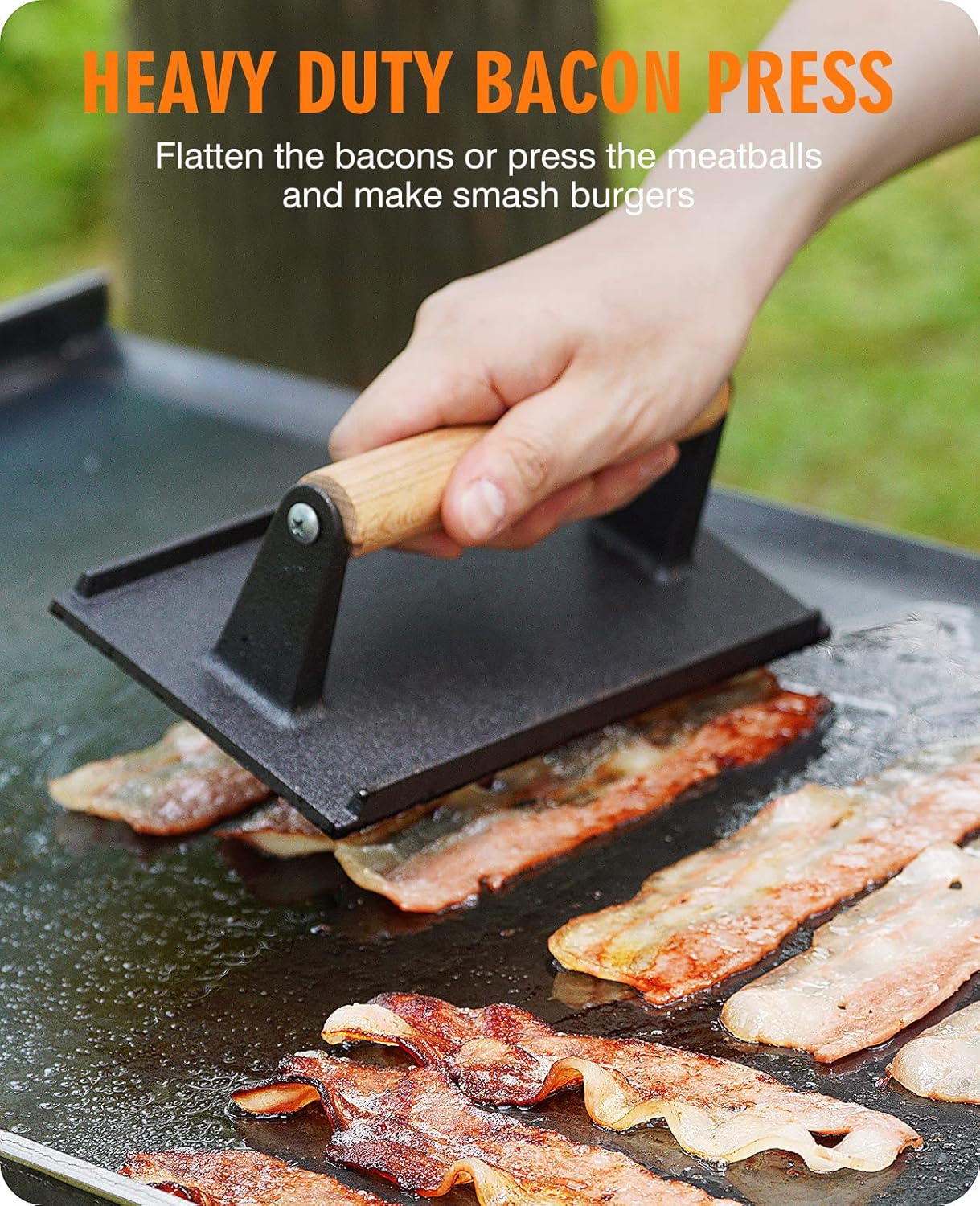 homenote Griddle Accessories for Blackstone, Commercial Grade 12 Inch Heavy Duty Melting Dome with Rectangle Cast Iron Smash Burger Press Perfect for Flat Top Hibachi Grill Indoor Outdoor