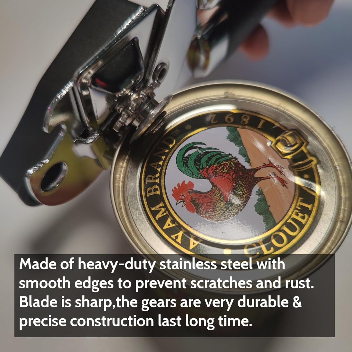 2 Pack Magnetic Manual Can Openers, with Stainless Steel Heavy Duty,Oversized Easy Turn Knob,Soft Grip Handles,Smooth Edge Safety Cut Sharp Blade (Black)