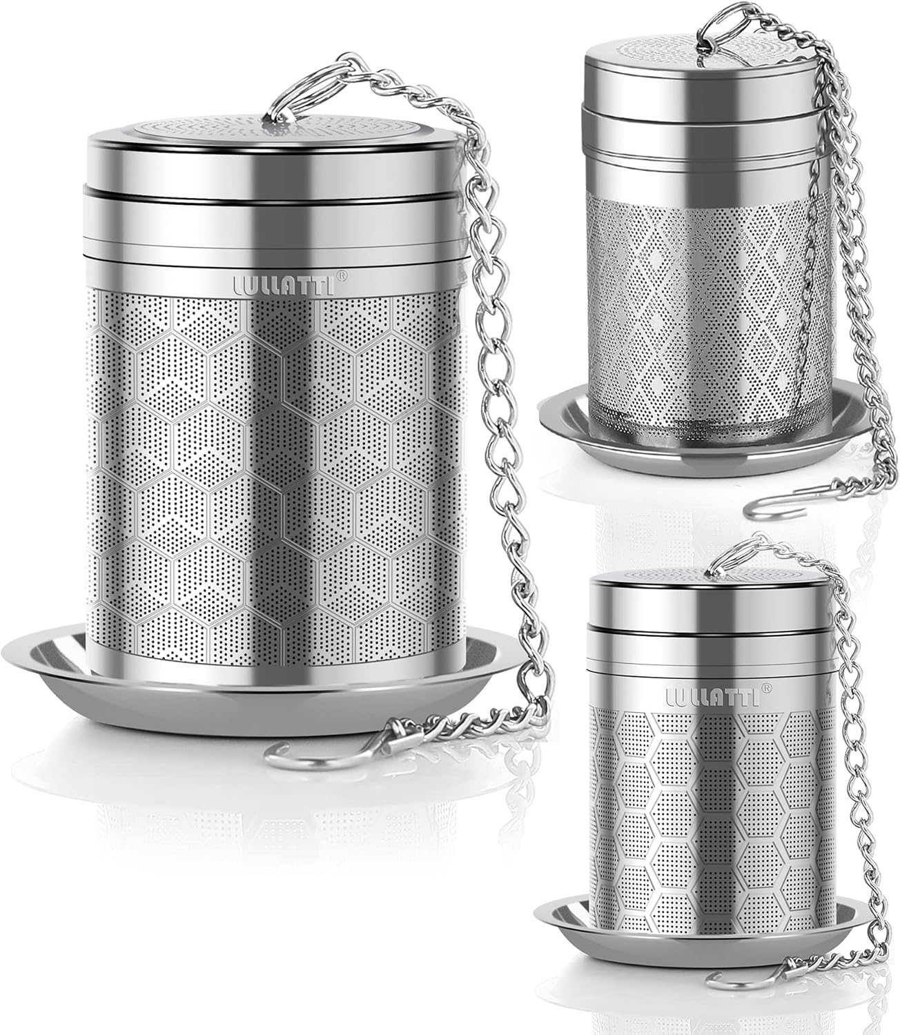 Tea Balls for Loose Tea, (2+1 Pack) 18/8 Stainless Steel Tea Infuser Set, Extra Fine Mesh Tea Strainers for Brew Tea, Spices & Seasonings