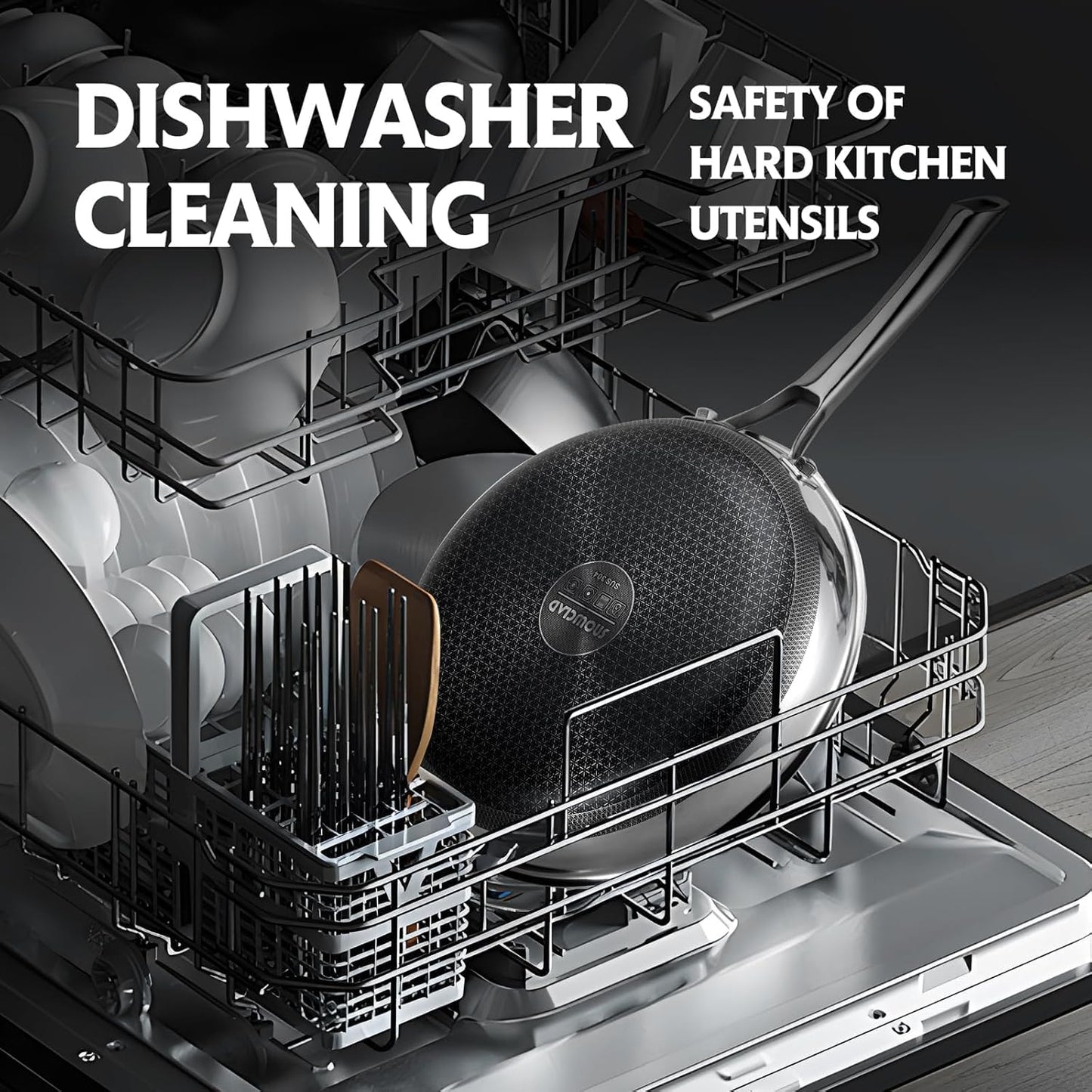 Non Stick Frying Pans Set,Hybrid Pan Set(8+10+12inch) Frying Pans Nonstick for cooking,PFOA Free Induction Cookware Sets,non stick Stainless Steel Skillets,Dishwasher and Oven Safe Kitchen set