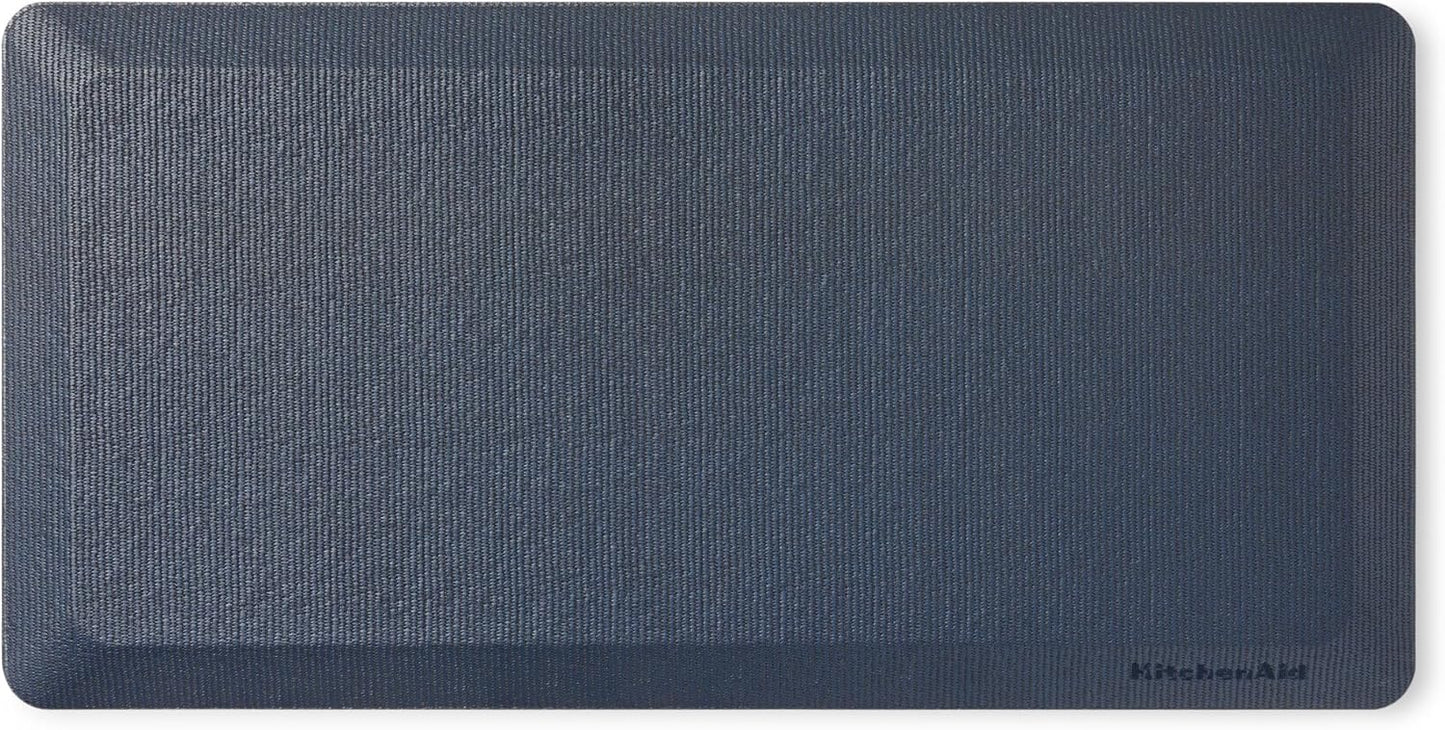 KitchenAid Gourmet Series Kitchen Comfort Gel Mat, Solid Basketweave, Ink Blue, 20"x39"