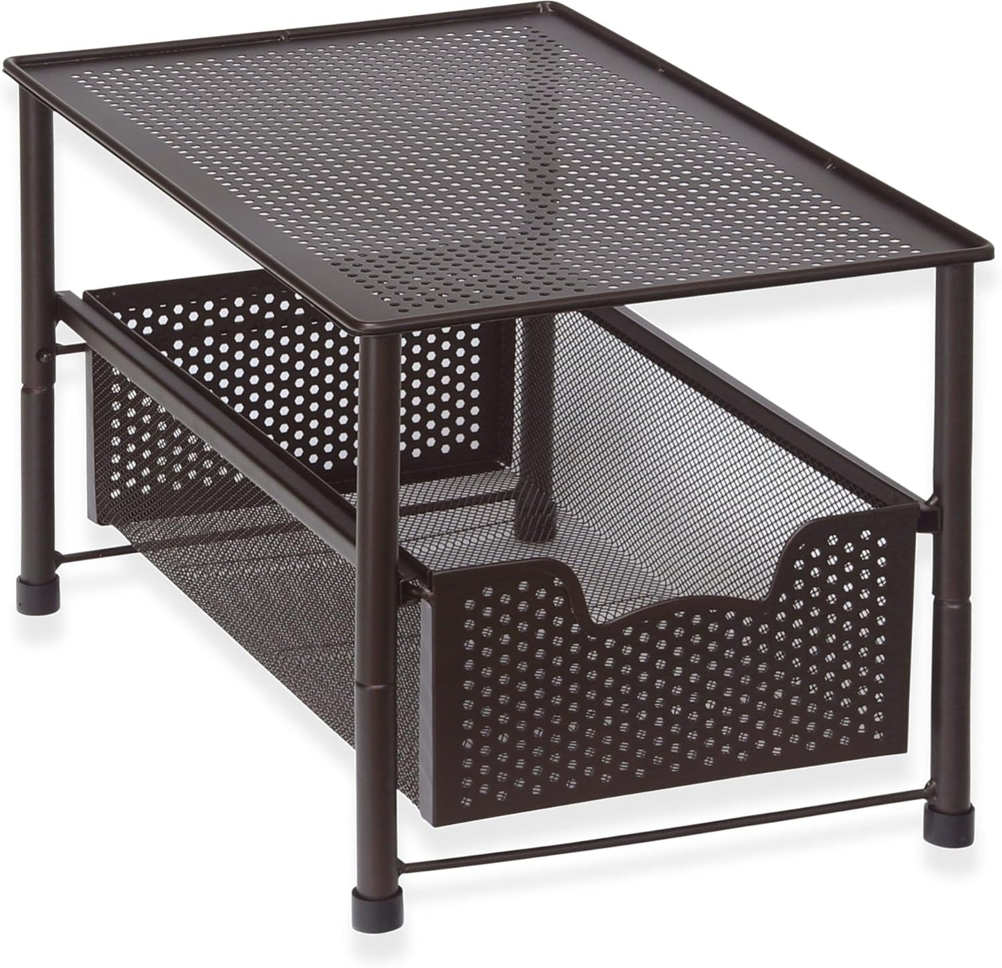 Simple Houseware Stackable Under Sink Cabinet Sliding Basket Organizer Drawer, Bronze