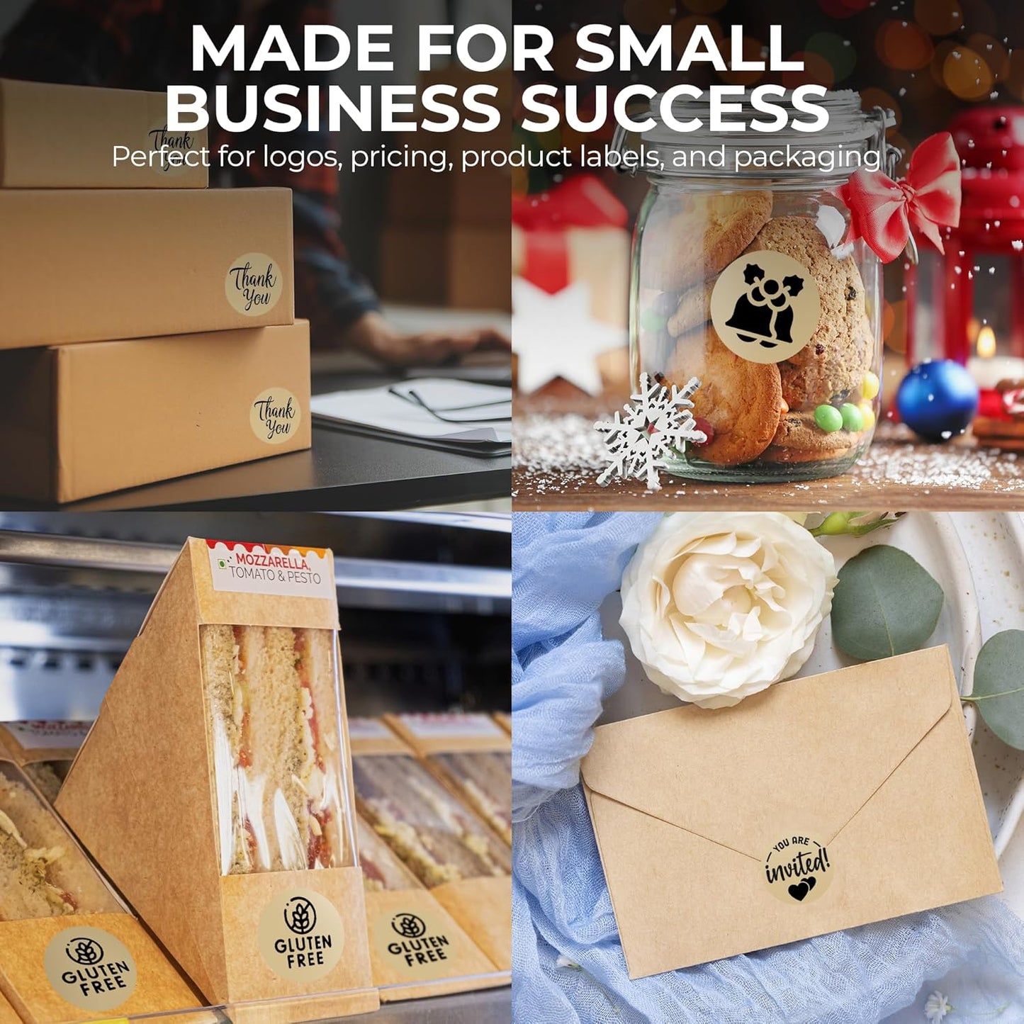 Perco Light Brown 2-inch Round Circle Thermal Sticker Labels - 300 Labels/Roll, Direct Thermal Printer Compatible, Permanent Adhesive, Vibrant Colors, Strong Hold, Perforated for Easy Use—Made in USA