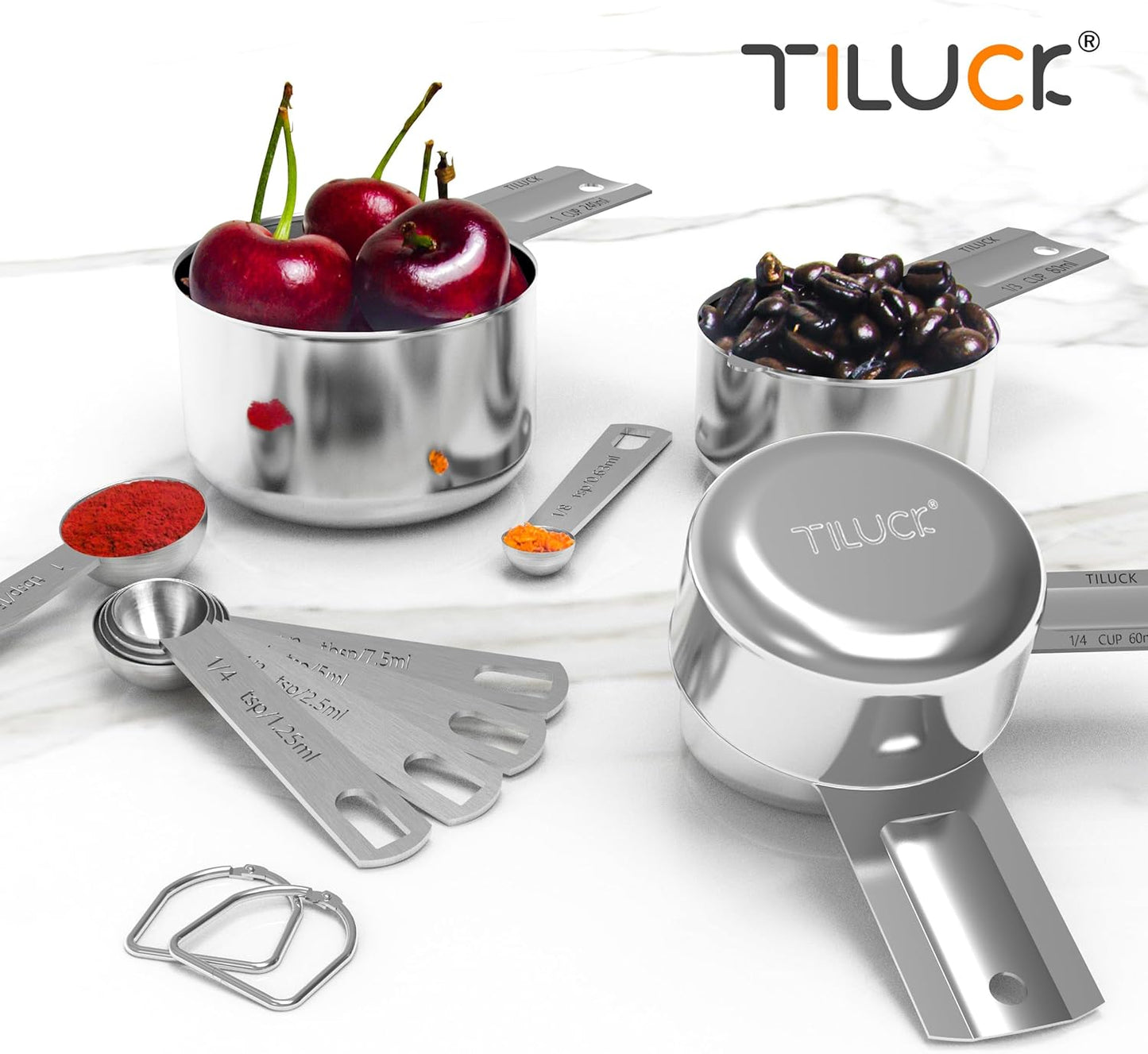 TILUCK Stainless Steel Measuring Cups & Spoons Set, Cups and Spoons,Kitchen Gadgets for Cooking & Baking (11)