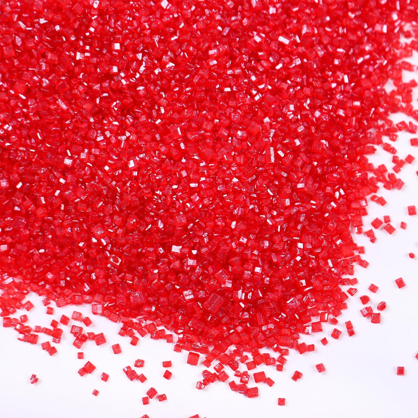 Red Sanding Sugar for Baking Edible Sparkling Sugar Sprinkles Coarse Sugar Crystals for Valentine Cake Decoration Cookie Cupcake Topper Ice Cream Topping Supplies 150g/5.3oz
