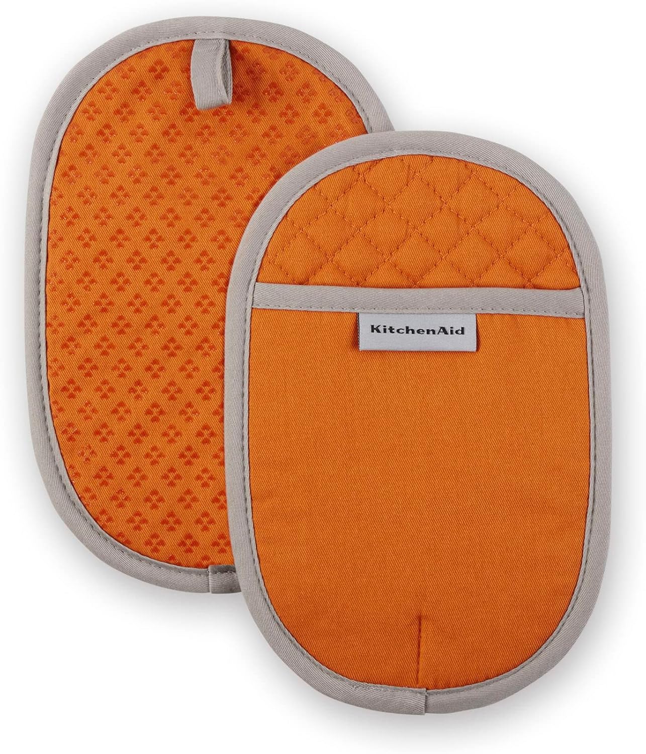 KitchenAid Asteroid Pot Holder 2-Pack Set, Honey Orange, 6.5"x10"