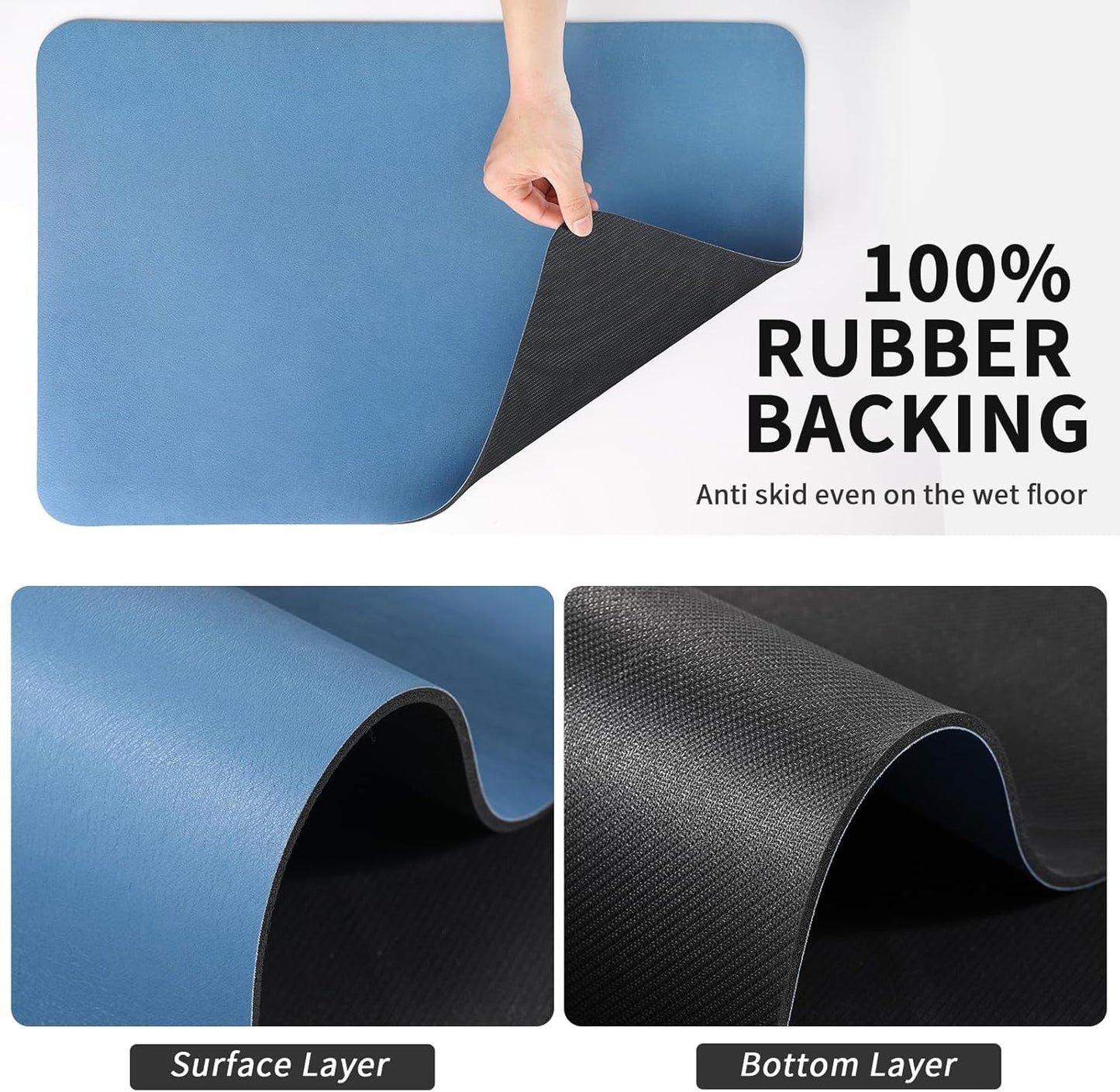 Coffee Mat - Absorbent Hide Stain Rubber Backed Dish Drying Mat for Kitchen Counter - Bar Mats for Countertops Accessories Fit Under Coffee Maker Espresso Machine