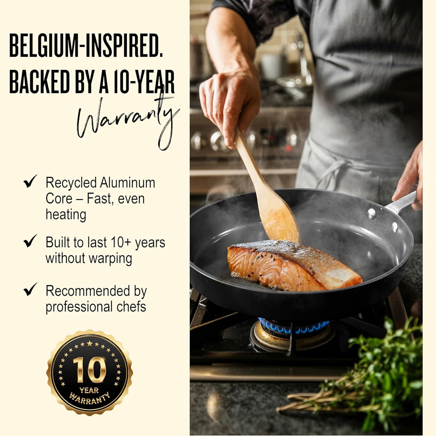 Alva Maestro Mini Cookware Duo – 8" Ceramic Nonstick Fry Pan & 1.7Qt Stainless Saucepan with Lid – PFAS/PFOA/PTFE-Free, Oven & Induction Safe, Easy-Clean, Durable Small-Space Cookware Set