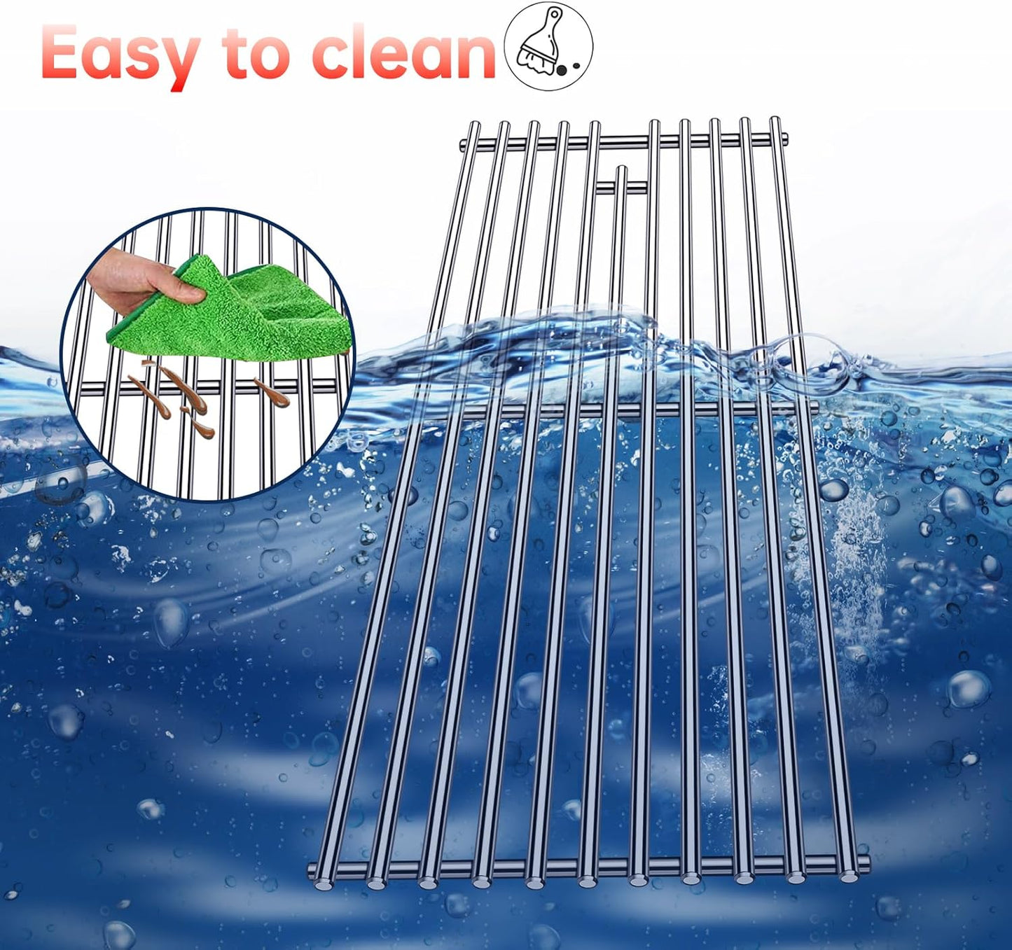 9MM 16517 Grill Grates Replacement for Bull Grill Replacement Parts, BBQ Bull Brahma 5 Burner 57568, 57569, 57568CE, 19” Lion Premium 40” 4 Burner L90000, 90000, 65073 Stainless Steel Grids