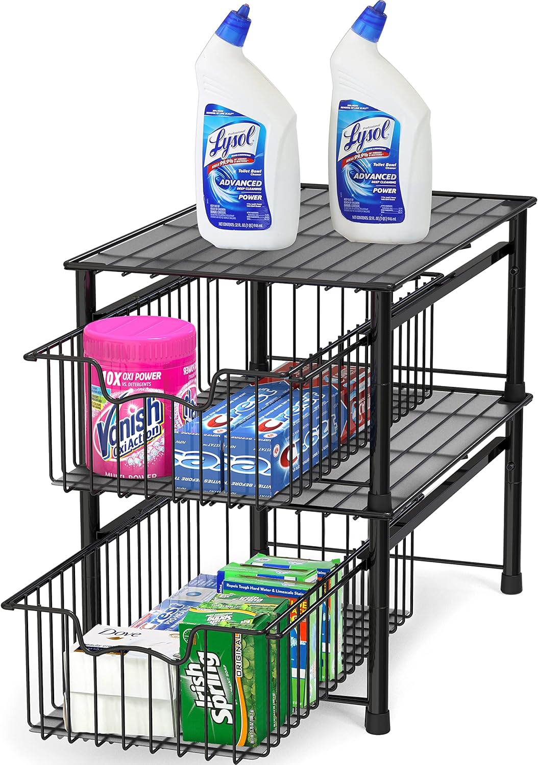 Simple Houseware Stackable Basket Drawer, Black