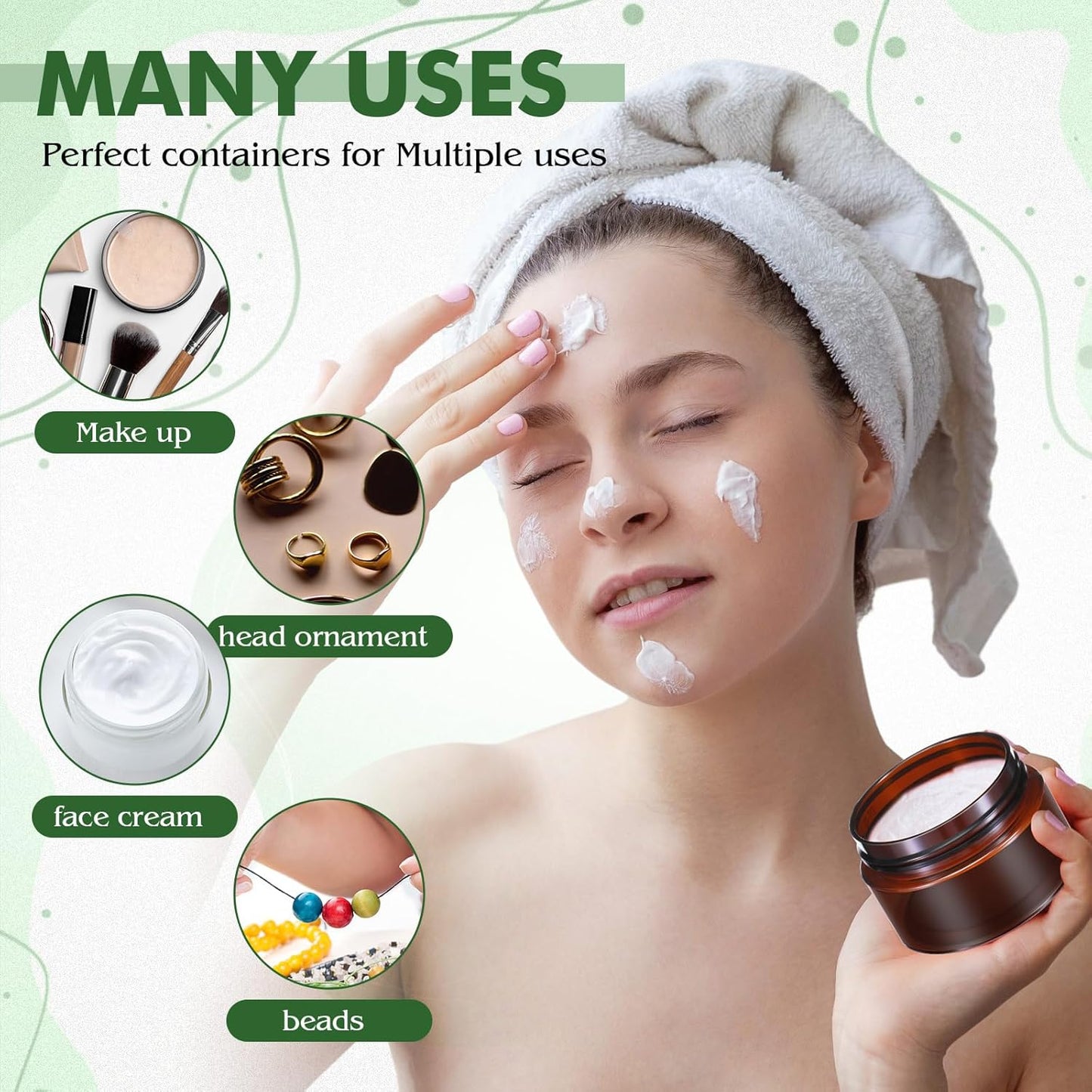 SATINIOR 6 Pack 1 oz Plastic Jars Containers with Lids Wide-mouth Refillable Leakproof Reusable Round Empty Jars for Travel Cosmetic Dry Food Spice Candy Cookie Home Kitchen Organizing(Amber)