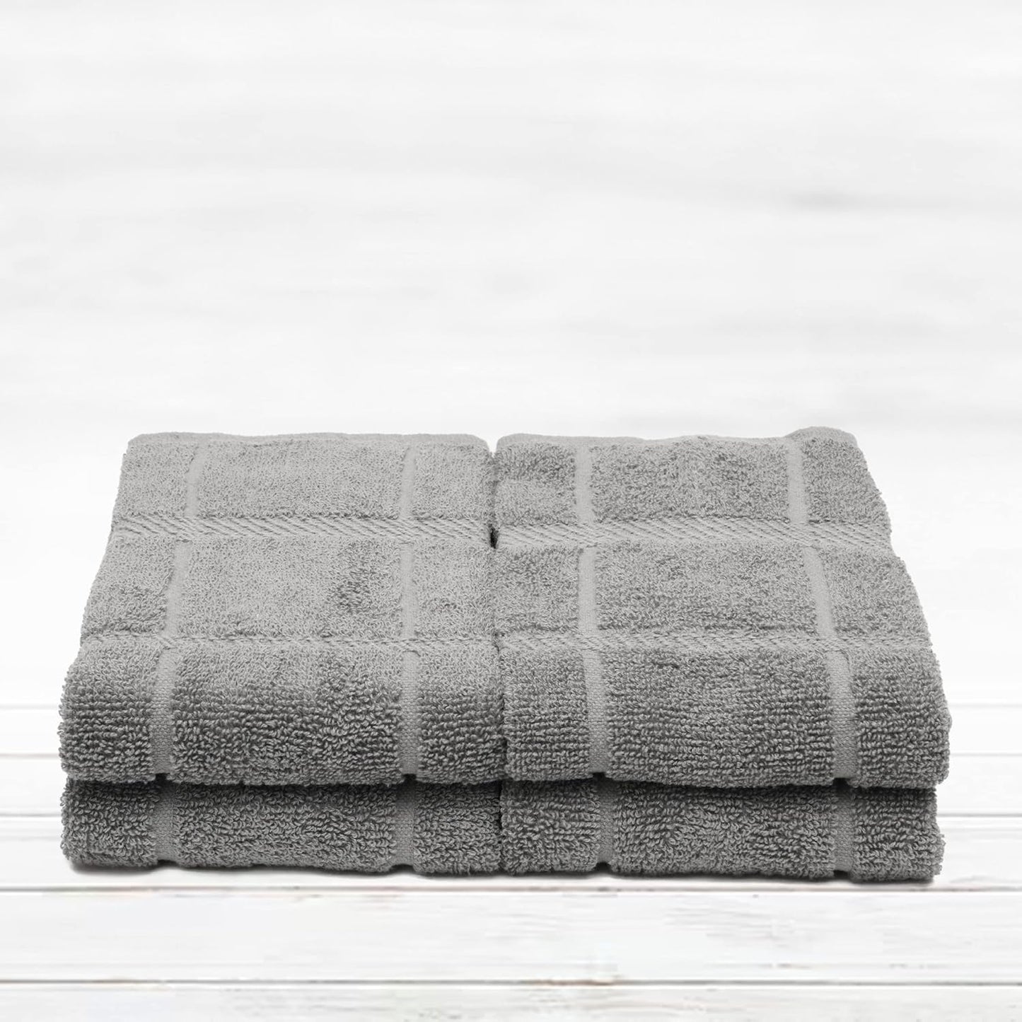 100% Cotton Terry Dish Towels, 4 Pack Plain, 16 x26 Inches, Super Soft and Absorbent Kitchen Towels, Perfect for Kitchen Cleaning and Dish Washing | Light Gray